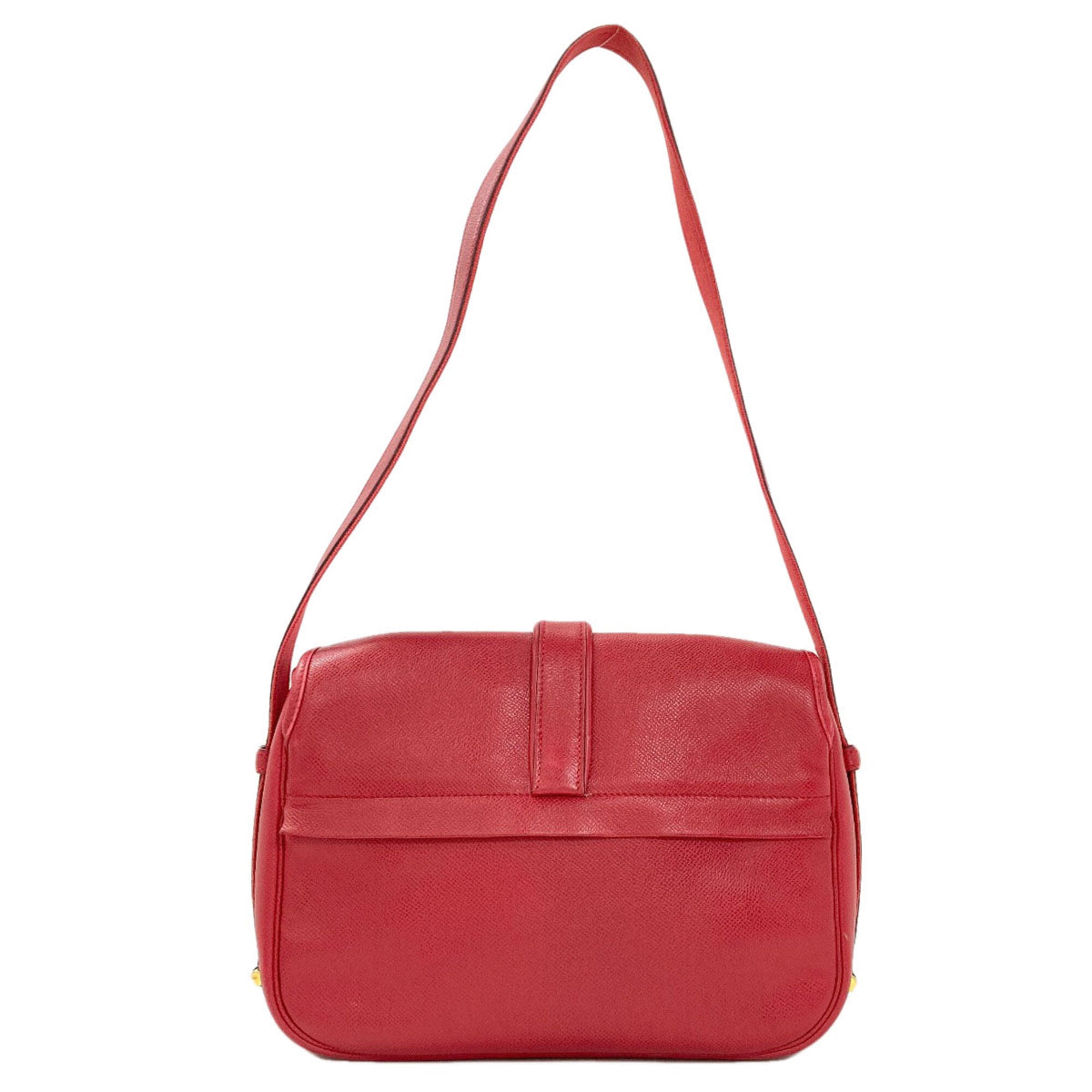 Hermes Red Color Courchevel Leather Shoulder Bag (Pre-Owned)