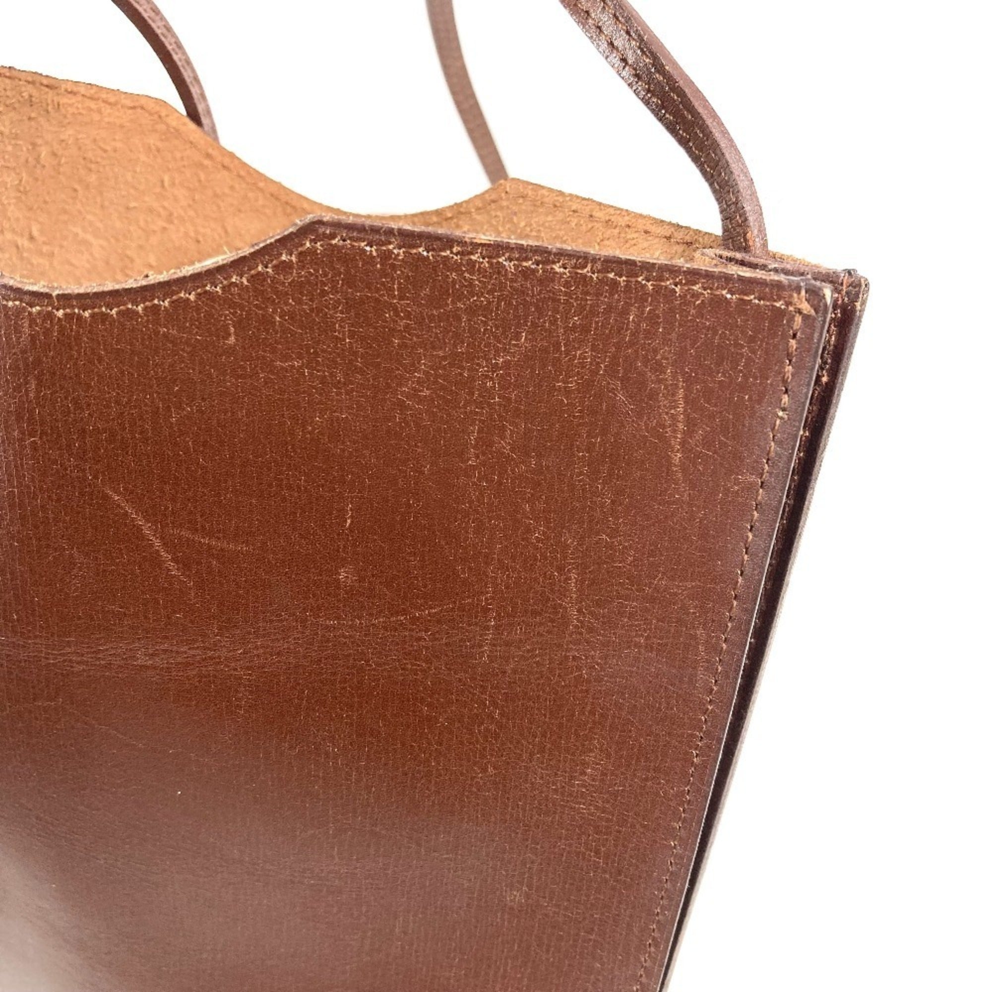 Hermes Brown Havane Box Calf Leather Pochette Shoulder Bag (Pre-Owned)