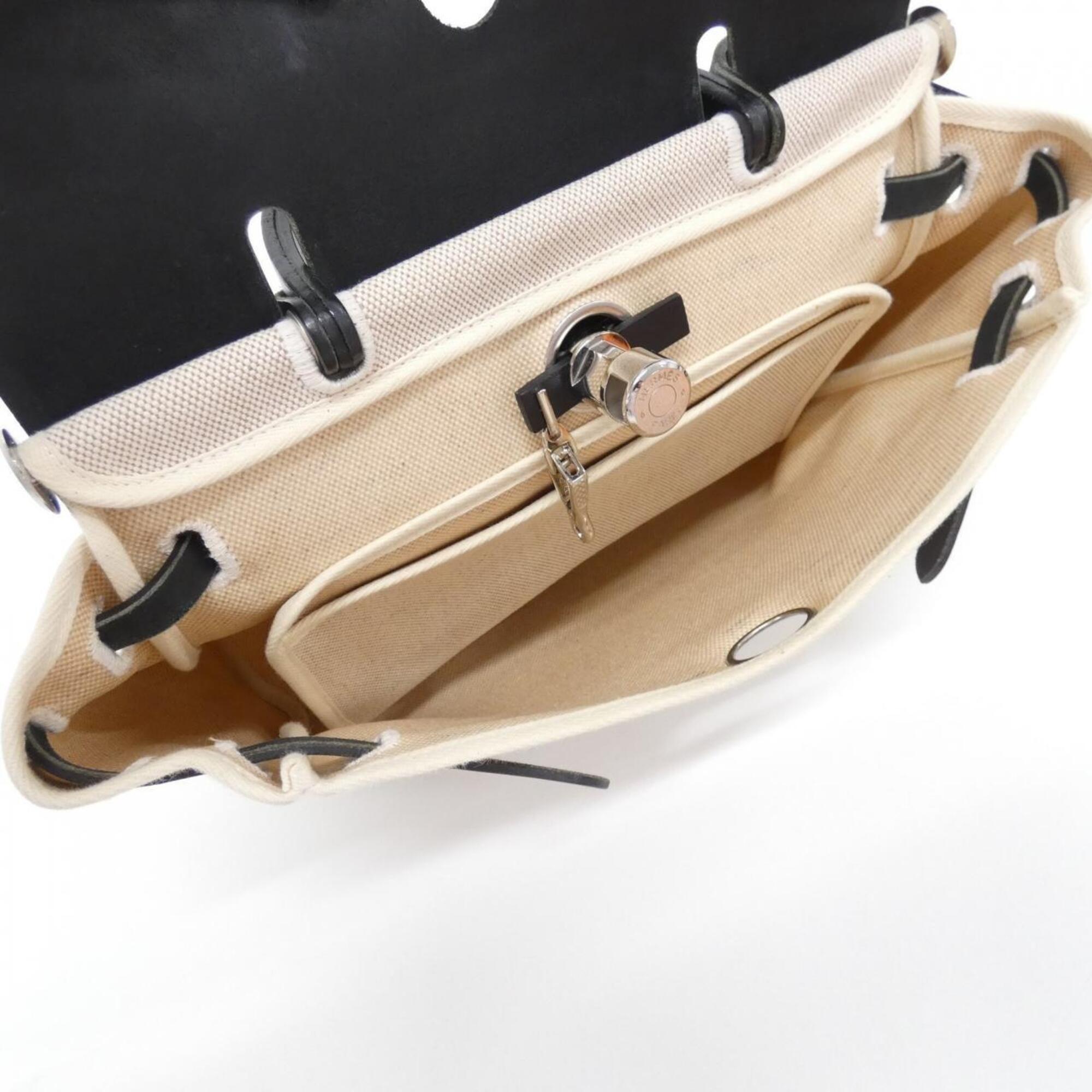 Hermes Black Toile H Handbag (Pre-Owned)