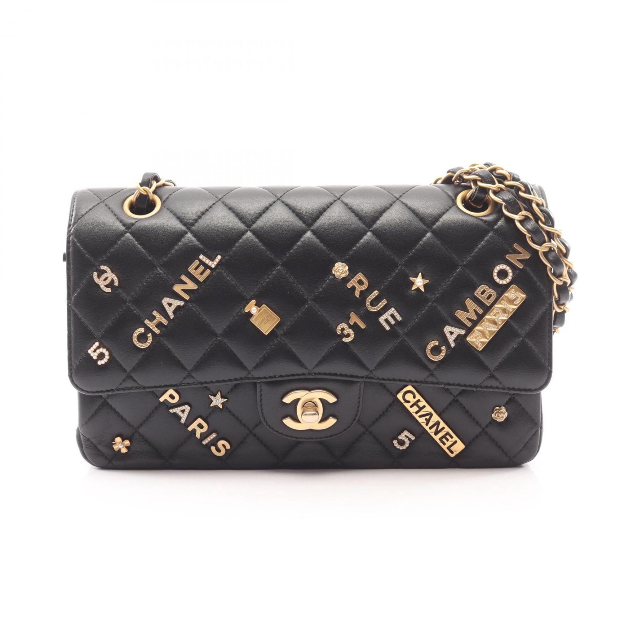 Chanel Black Leather Handbag Shoulder Bag (Pre-Owned)