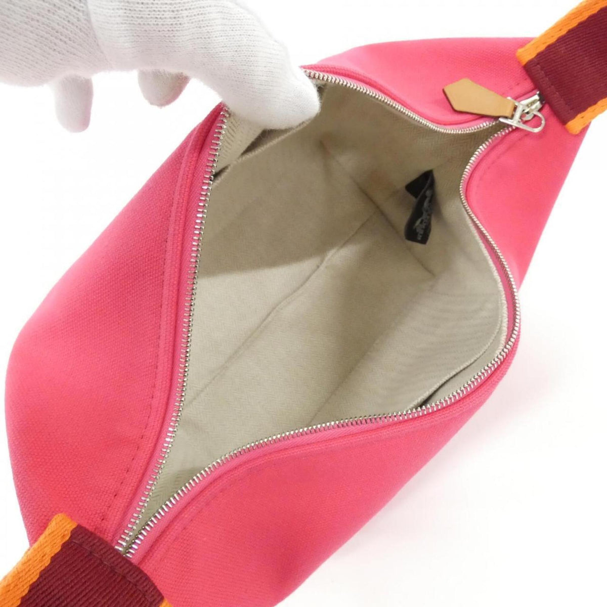 Hermes Pink Canvas Handbag Pouch (Pre-Owned)