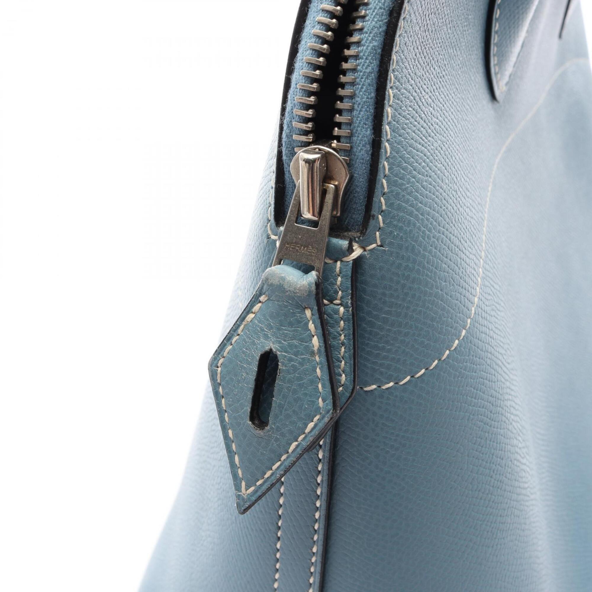 Hermes Blue Blue Jean Epsom Leather Leather Handbag (Pre-Owned)