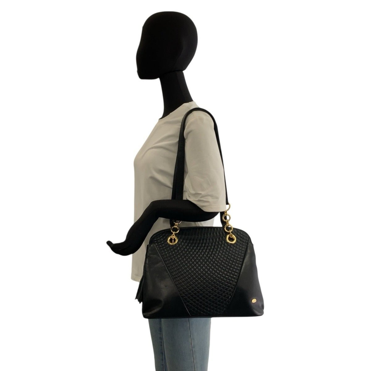 Bally Navy Leather Shoulder Bag (Pre-Owned)