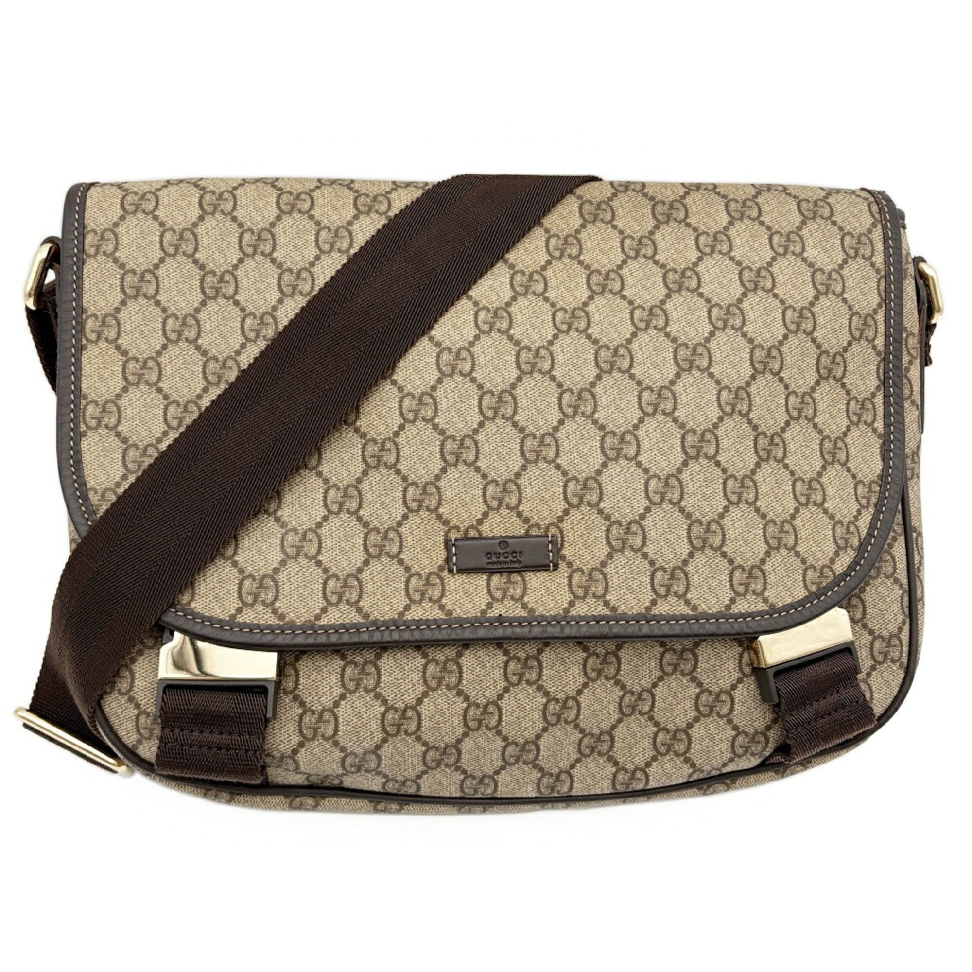 Gucci Beige Brown Pvc Leather Shoulder Bag (Pre-Owned)