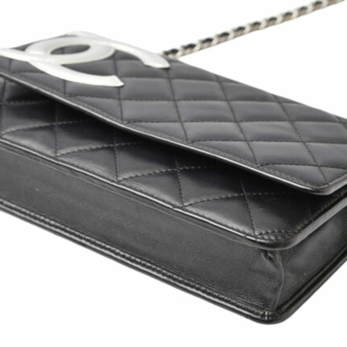 Chanel Black Leather Chain/Shoulder Wallet (Pre-Owned)