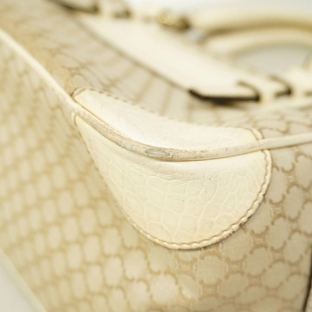 Celine Beige Canvas Leather Handbag (Pre-Owned)