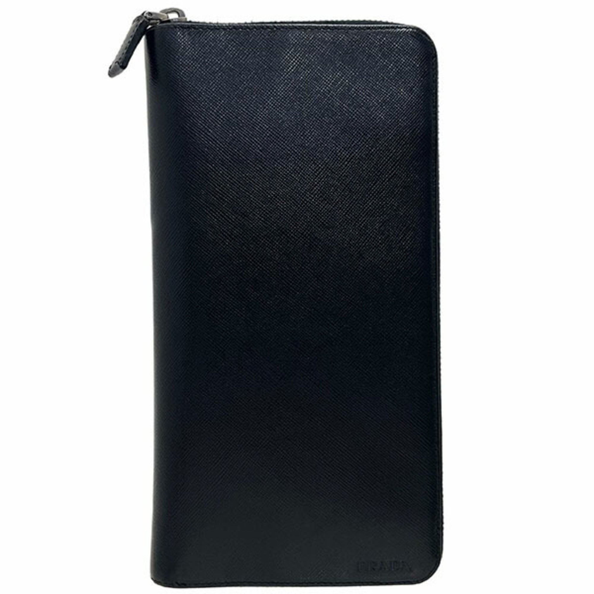 Prada Black Leather Long Wallet (Bi-Fold) (Pre-Owned)