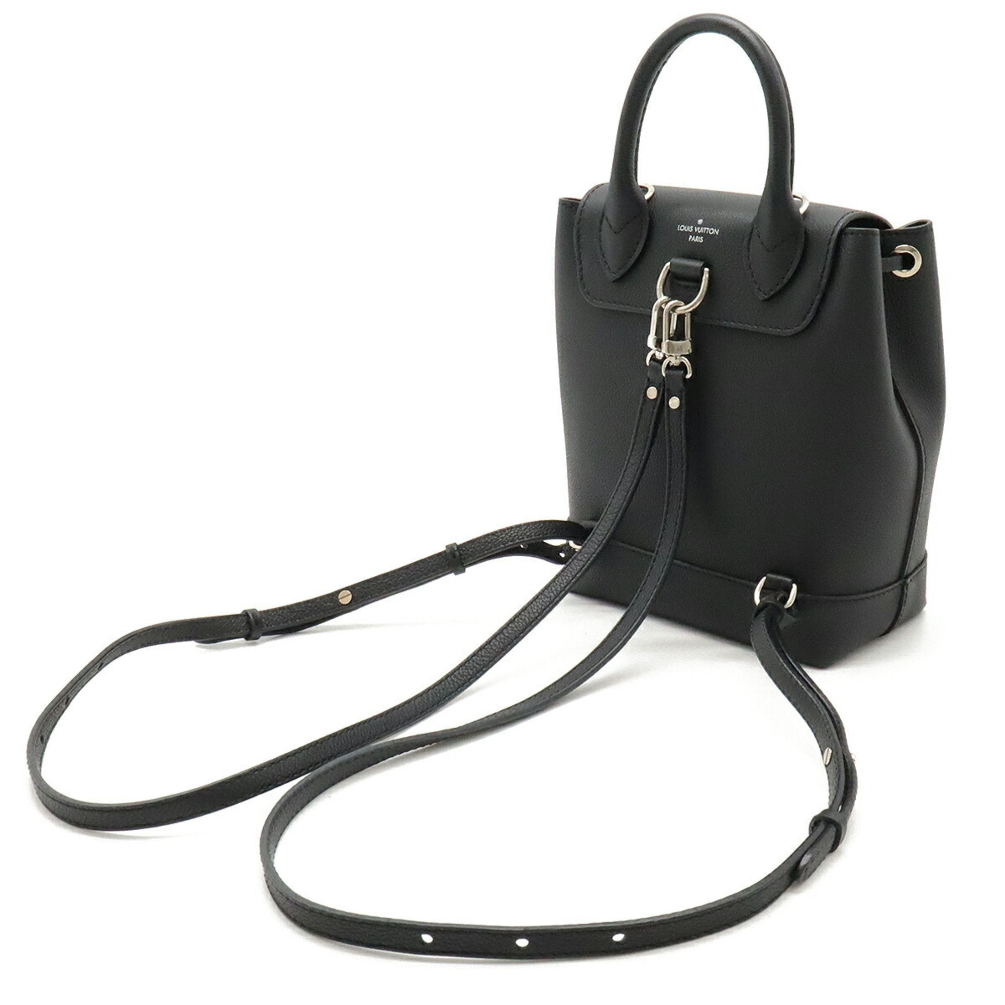 Louis Vuitton Noir Leather Backpack Handbag Shoulder Bag (Pre-Owned)
