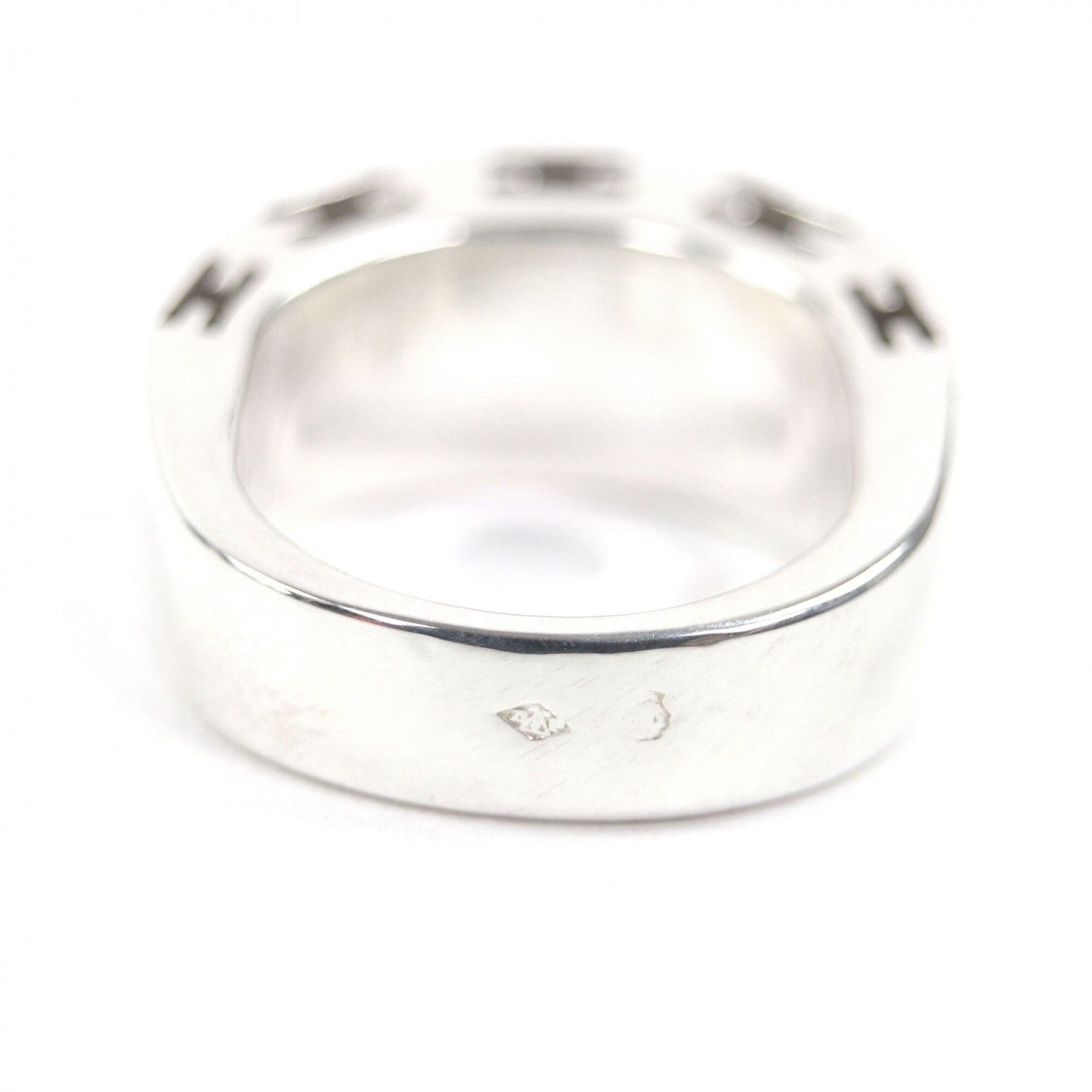 Hermes Silver Silver 925 Band Ring (Pre-Owned)