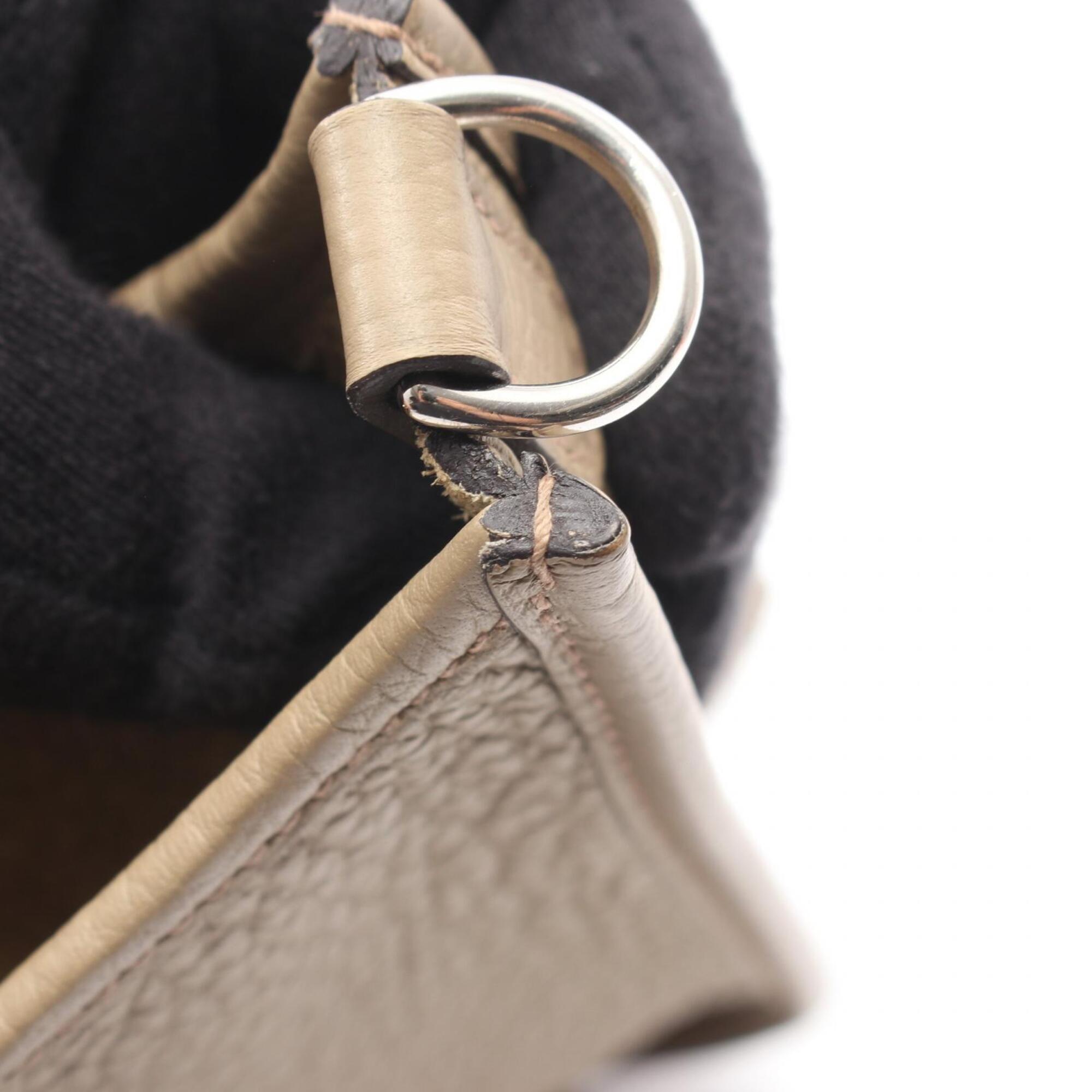 Hermes Beige Taurillon Clemence Leather Handbag Shoulder Bag (Pre-Owned)