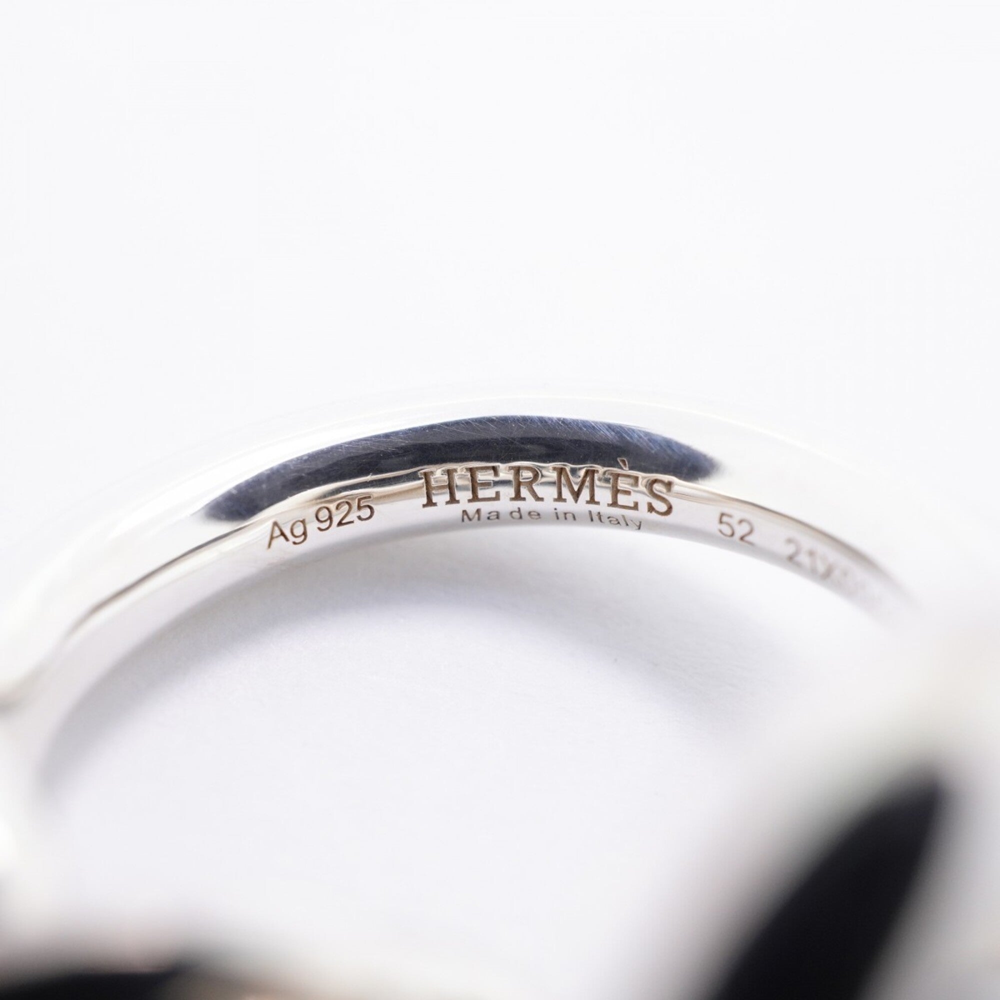 Hermes Silver 925 Band Ring (Pre-Owned)