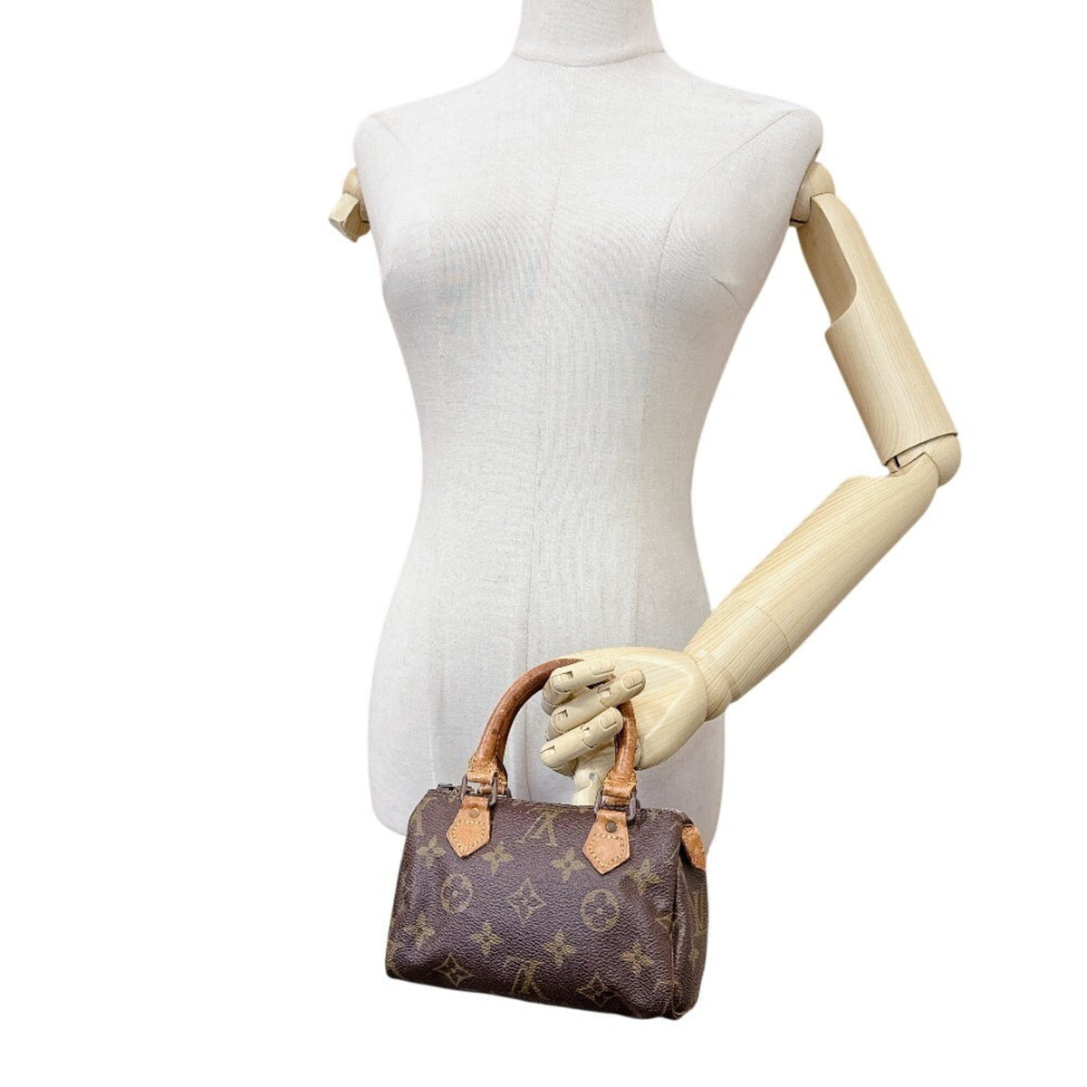 Louis Vuitton Brown Monogram Canvas Leather Handbag (Pre-Owned)