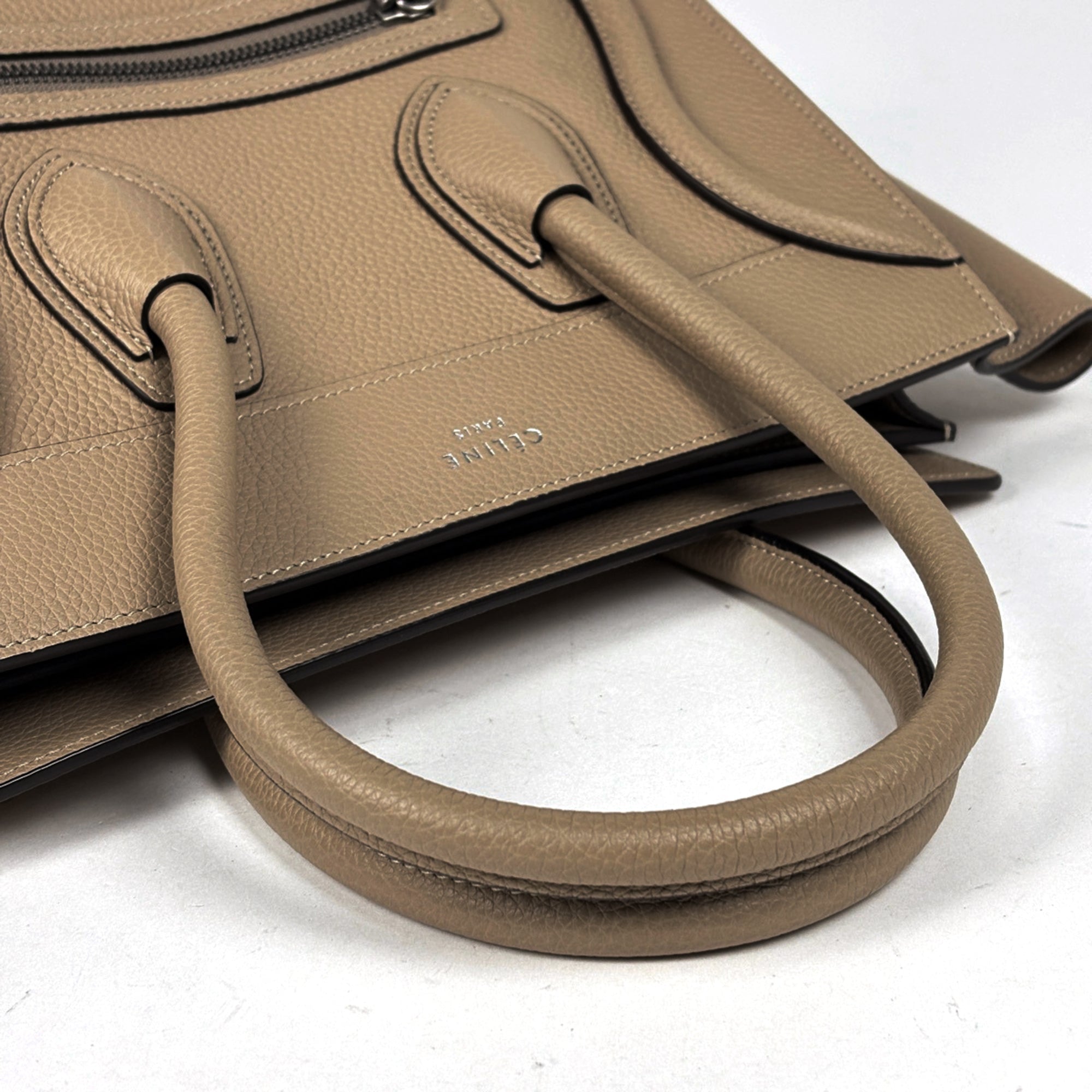 Celine Beige Leather Handbag Tote Bag (Pre-Owned)