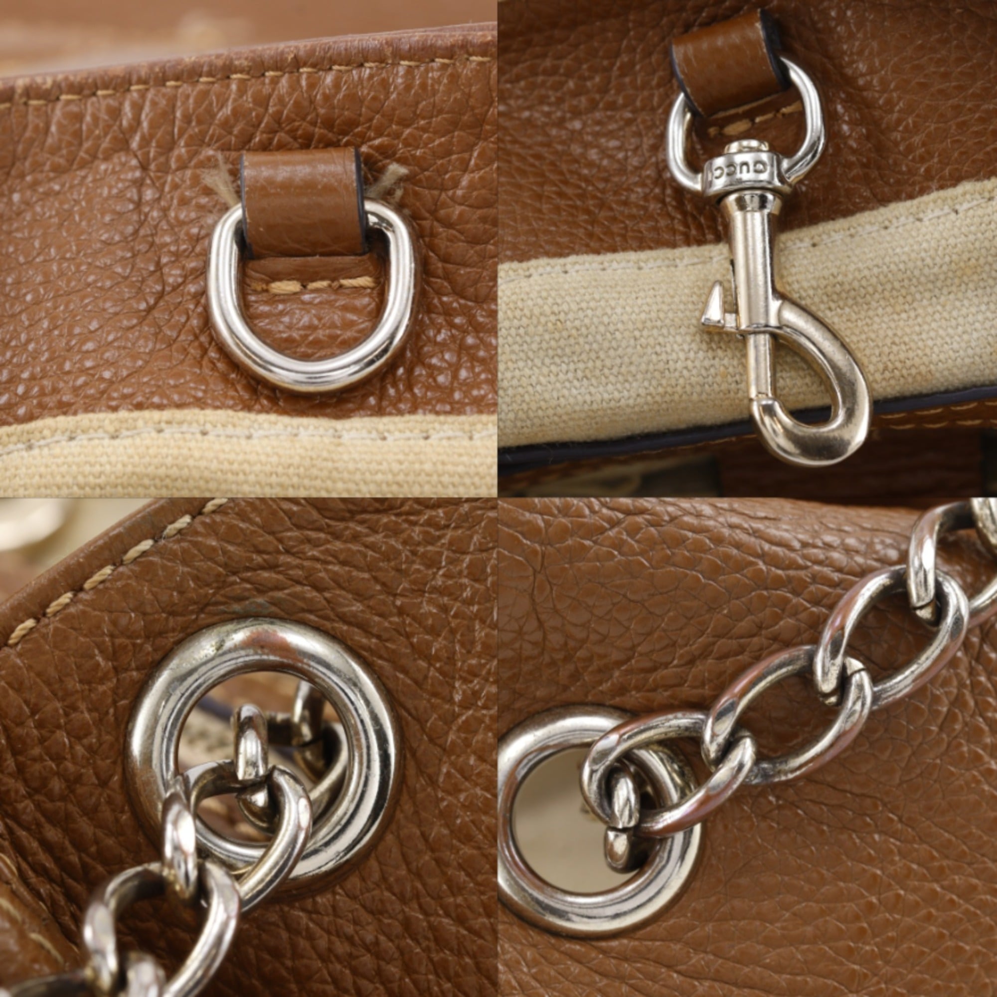 Gucci Brown Leather Tote Bag (Pre-Owned)
