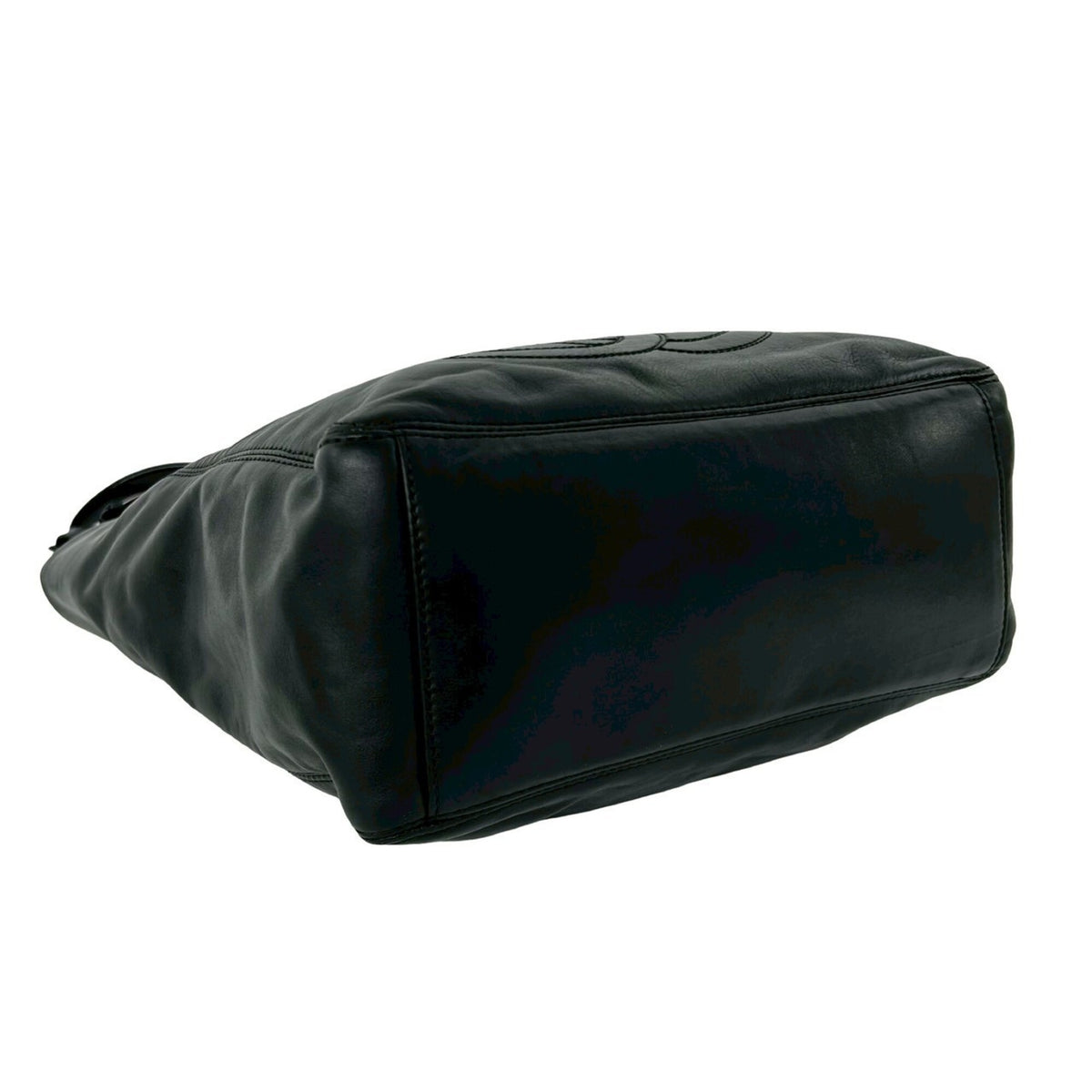 Chanel Black Leather Plastic Handbag (Pre-Owned)