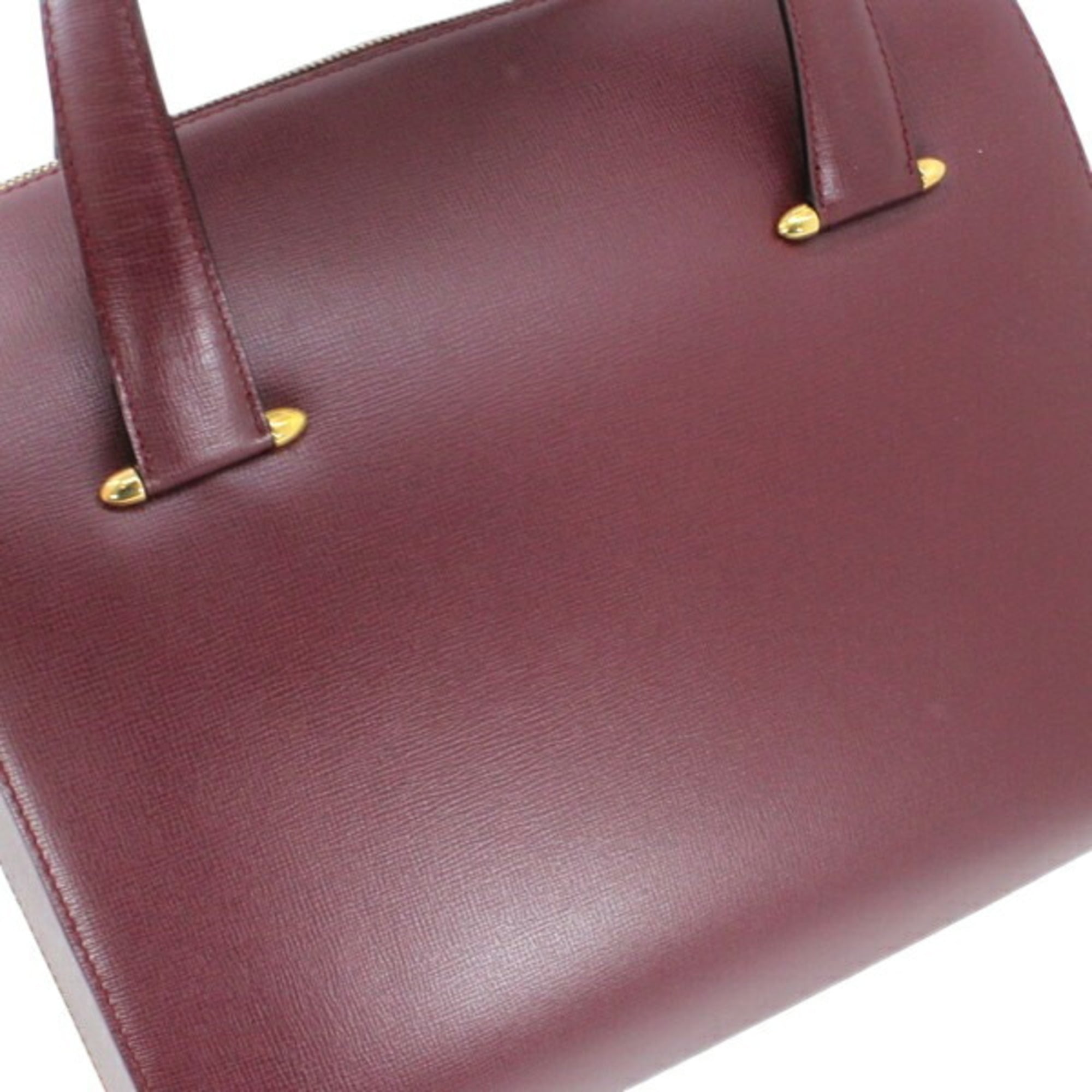 Cartier Must Bordeaux Leather Handbag Shoulder Bag (Pre-Owned)