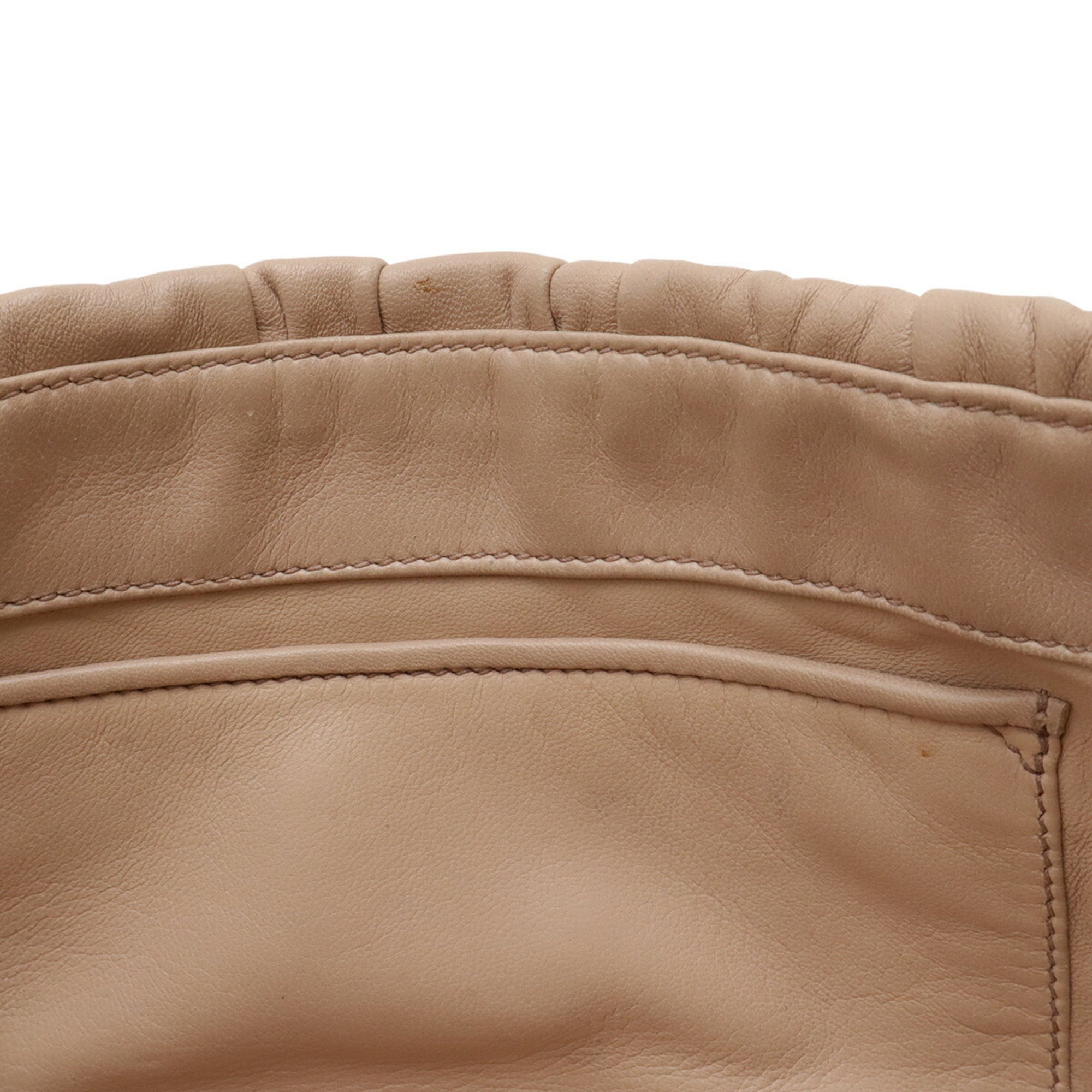 Prada Beige Nappa Leather Shoulder Bag (Pre-Owned)