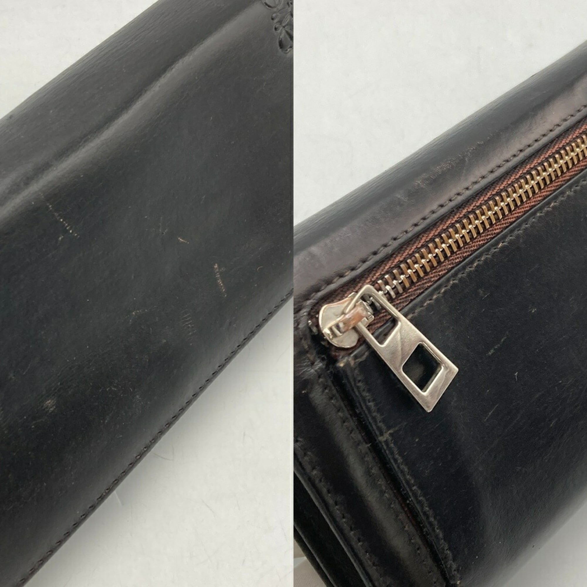 Loewe Black Leather Long Wallet (Bi-Fold) (Pre-Owned)