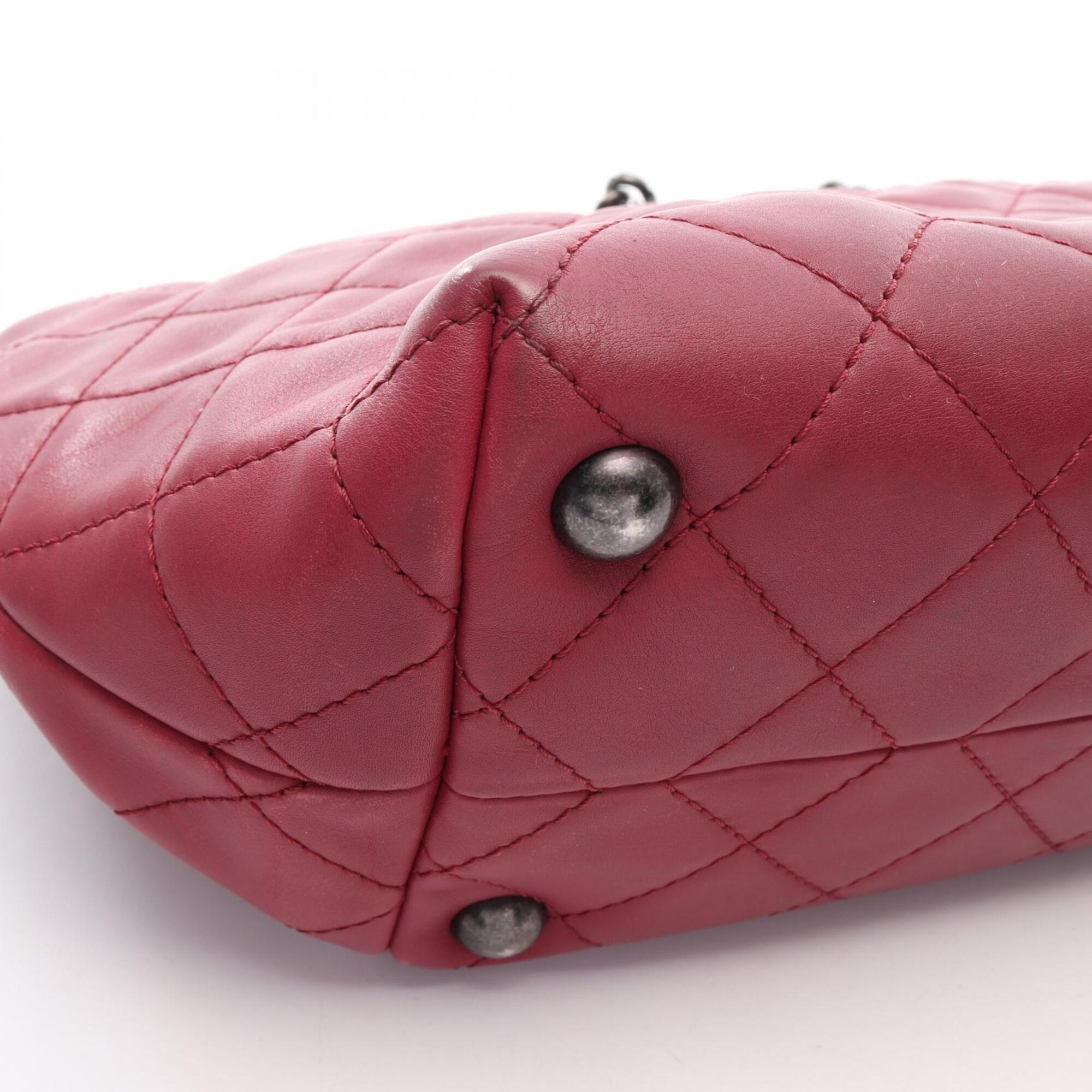 Chanel Pink Leather Handbag Tote Bag (Pre-Owned)