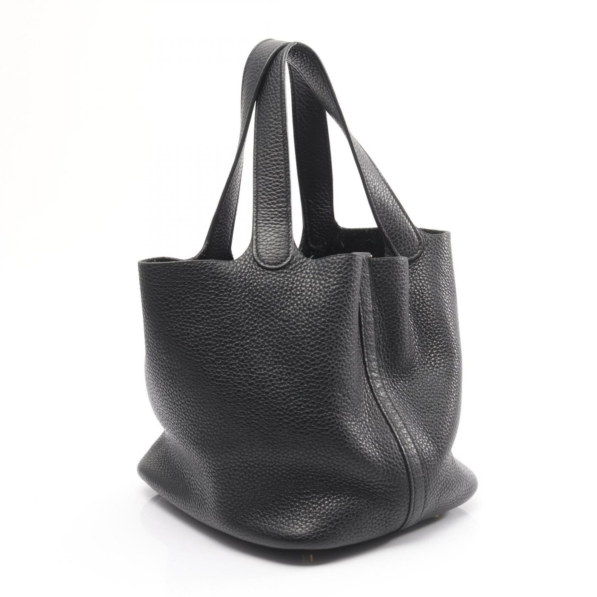 Hermes Black Taurillon Clemence Leather Handbag (Pre-Owned)