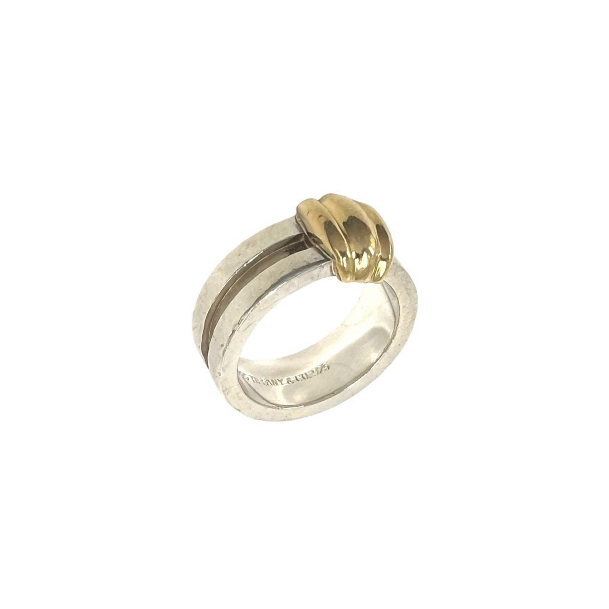 Tiffany Gold Silver Yellow Gold (18K) Silver 925 Band Ring (Pre-Owned)