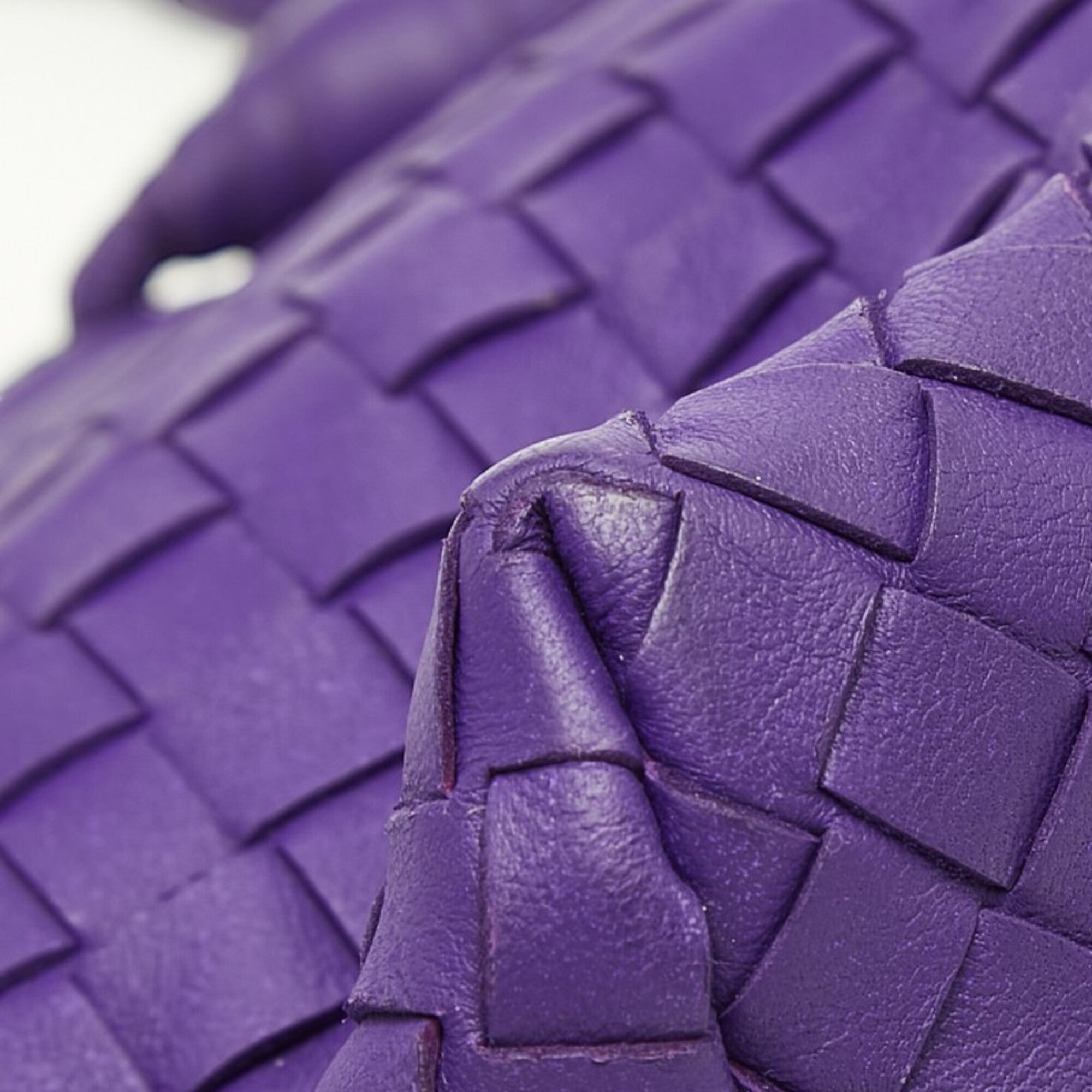 Bottega Veneta Purple Leather Handbag Shoulder Bag (Pre-Owned)