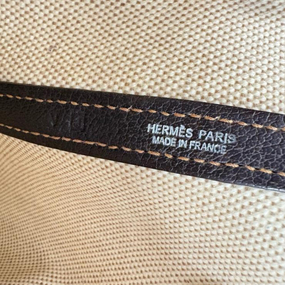 Hermes Cocaon Natural Toile H Buffalo Leather Tote Bag (Pre-Owned)