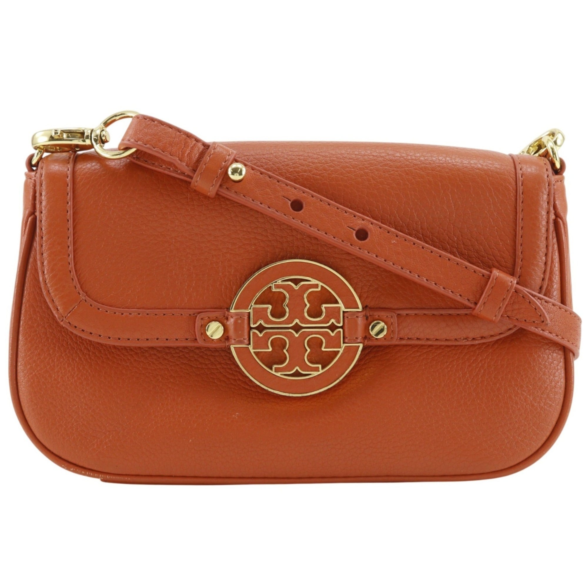 Tory Burch Orange Leather Shoulder Bag (Pre-Owned)