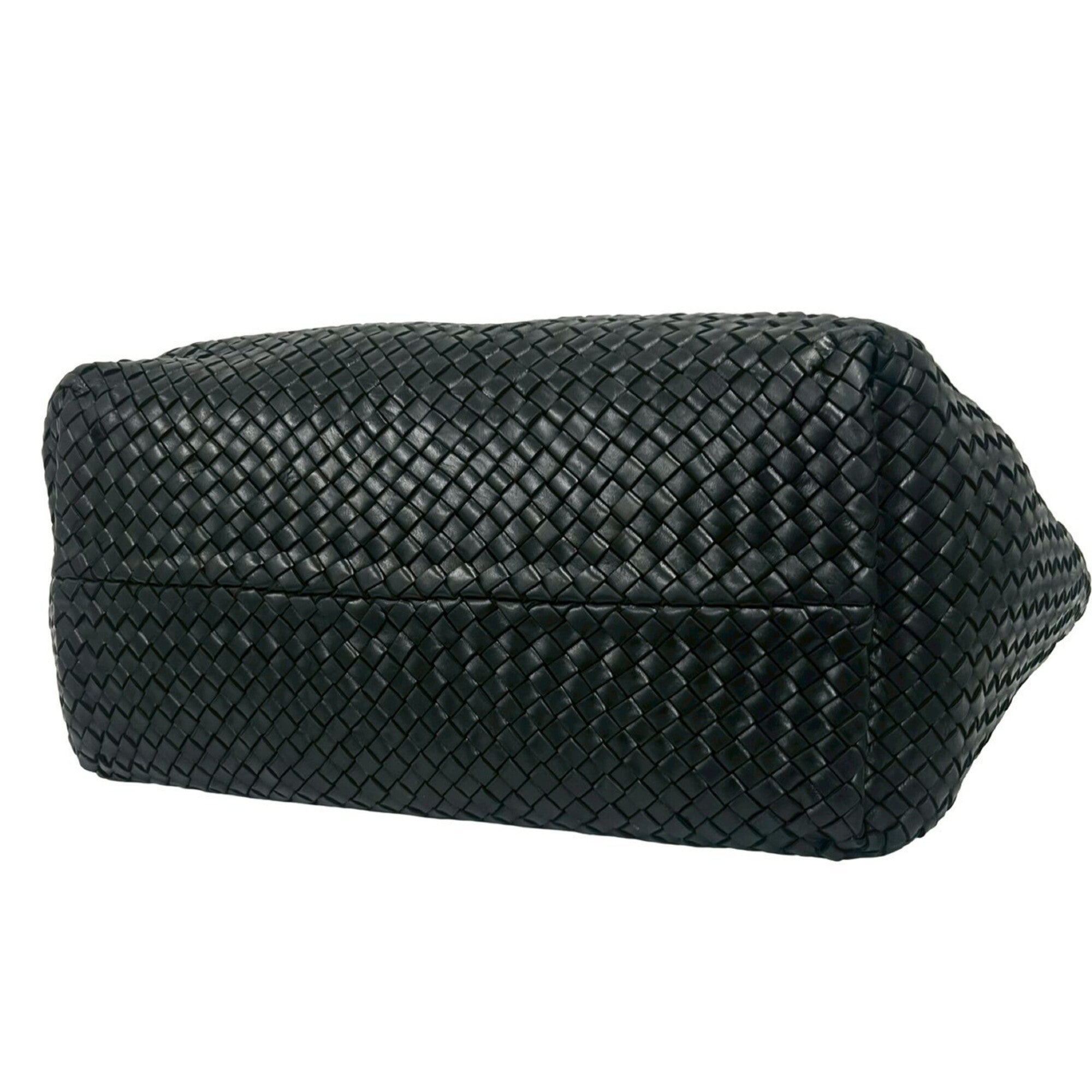 Bottega Veneta Black Leather Handbag Pouch Tote Bag (Pre-Owned)