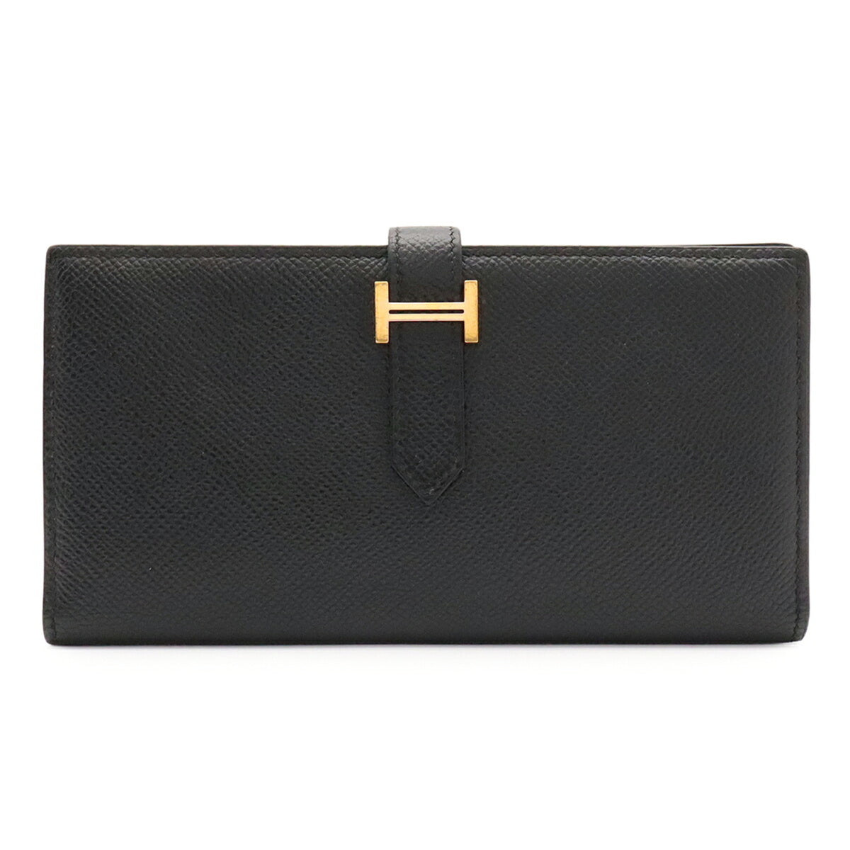 Hermes Black Epsom Leather Long Wallet (Bi-Fold) (Pre-Owned)