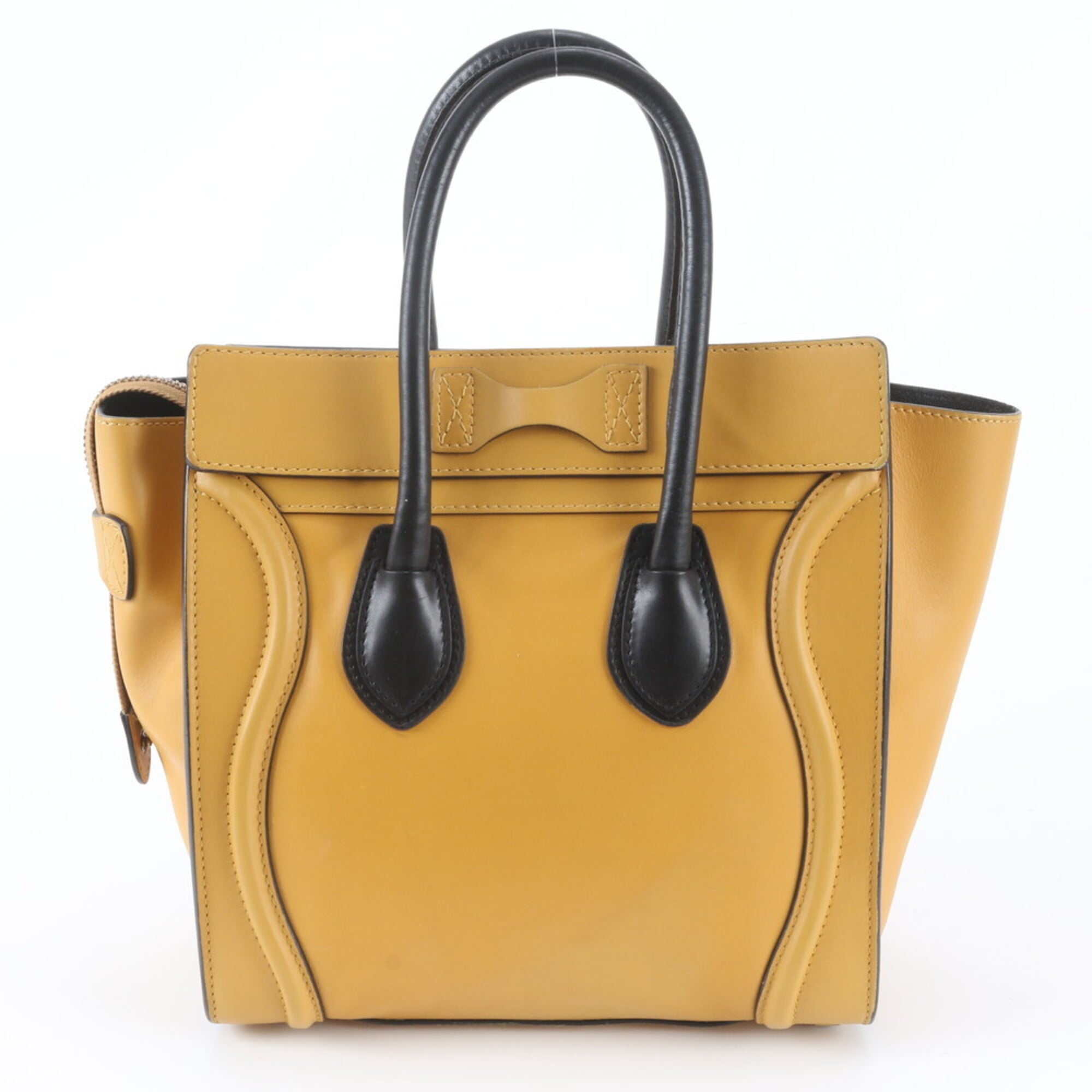 Celine Black Yellow Leather Handbag Tote Bag (Pre-Owned)