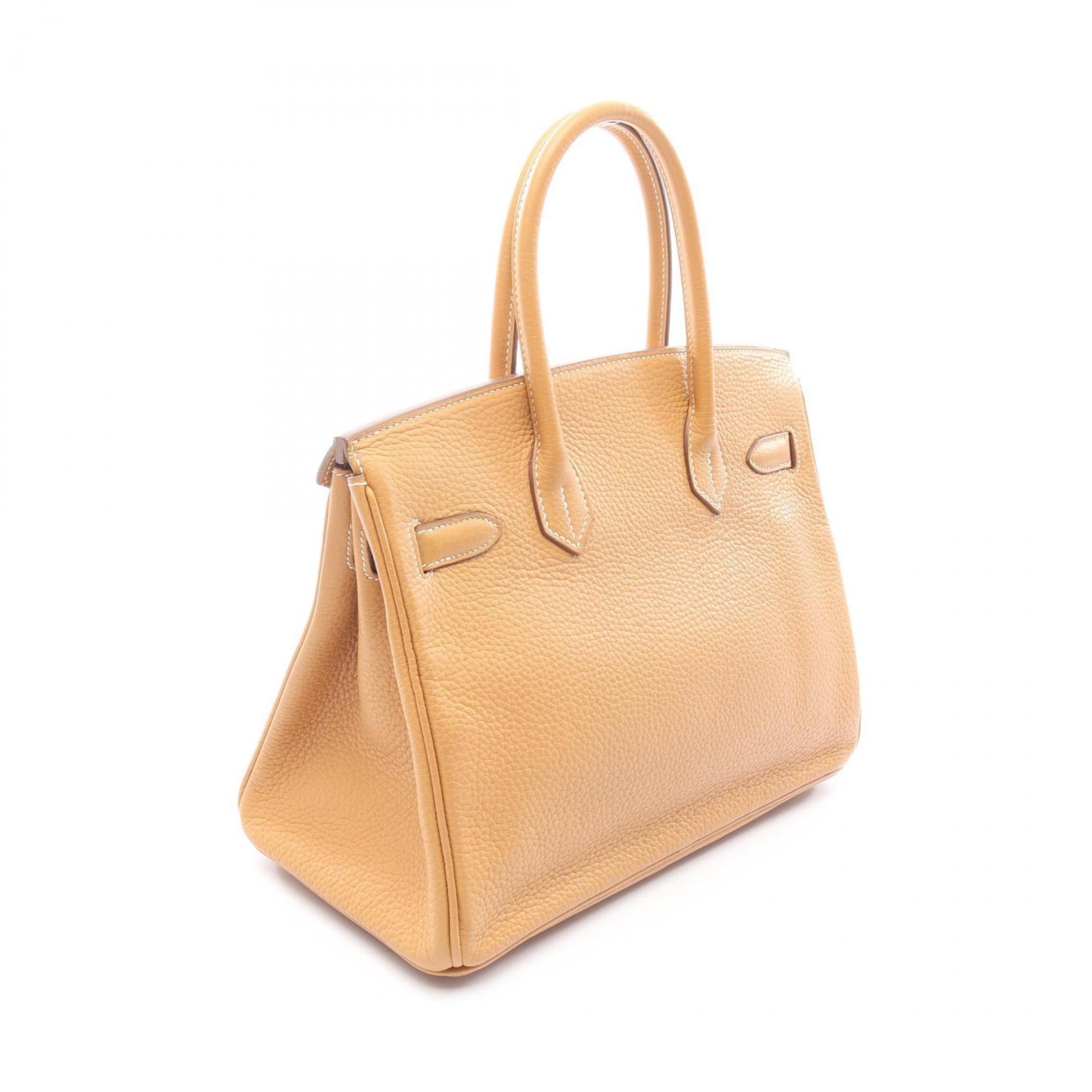 Hermes Brown Natural Sable Taurillon Clemence Leather Leather Handbag (Pre-Owned)