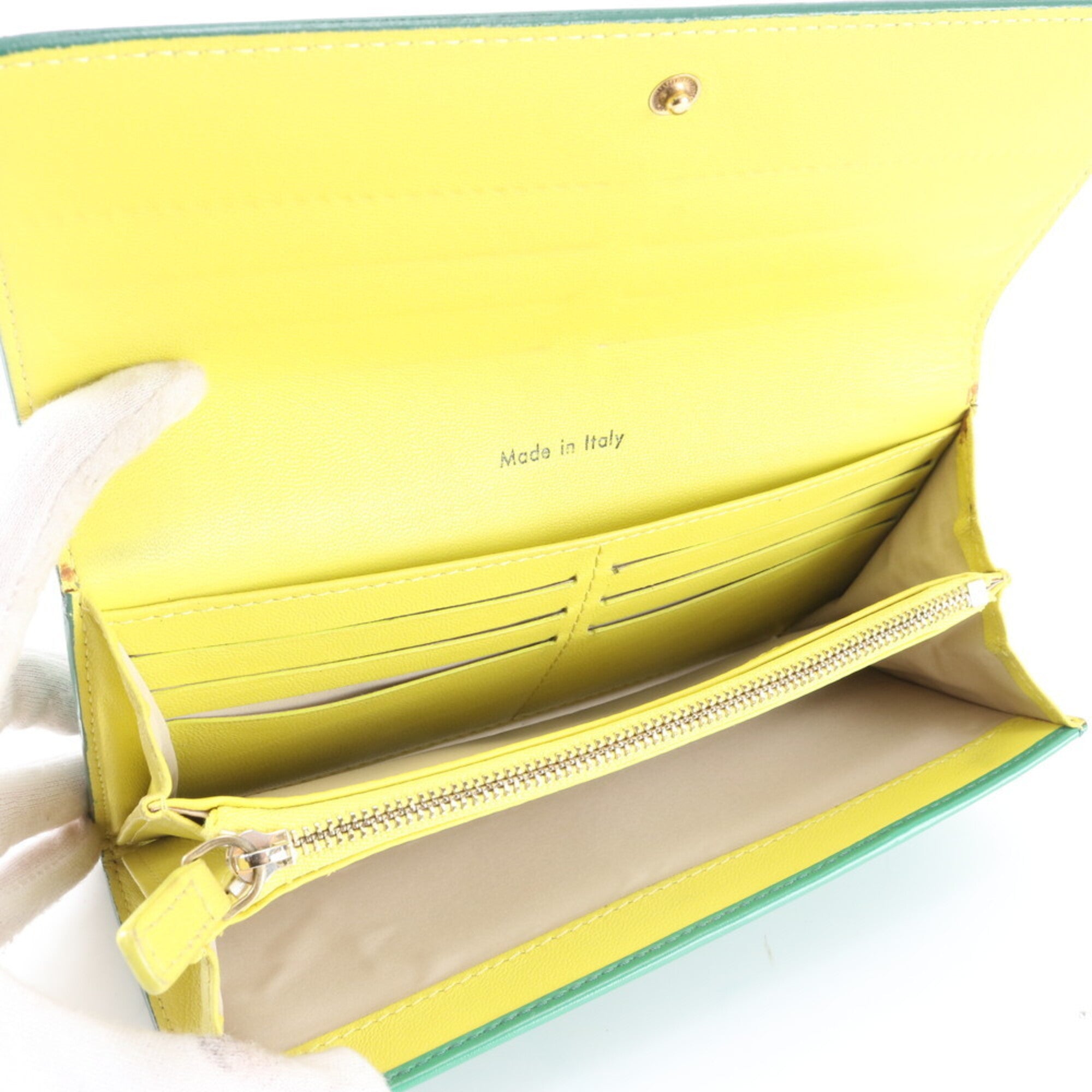 Celine Green Leather Coin Purse/Coin Case (Pre-Owned)