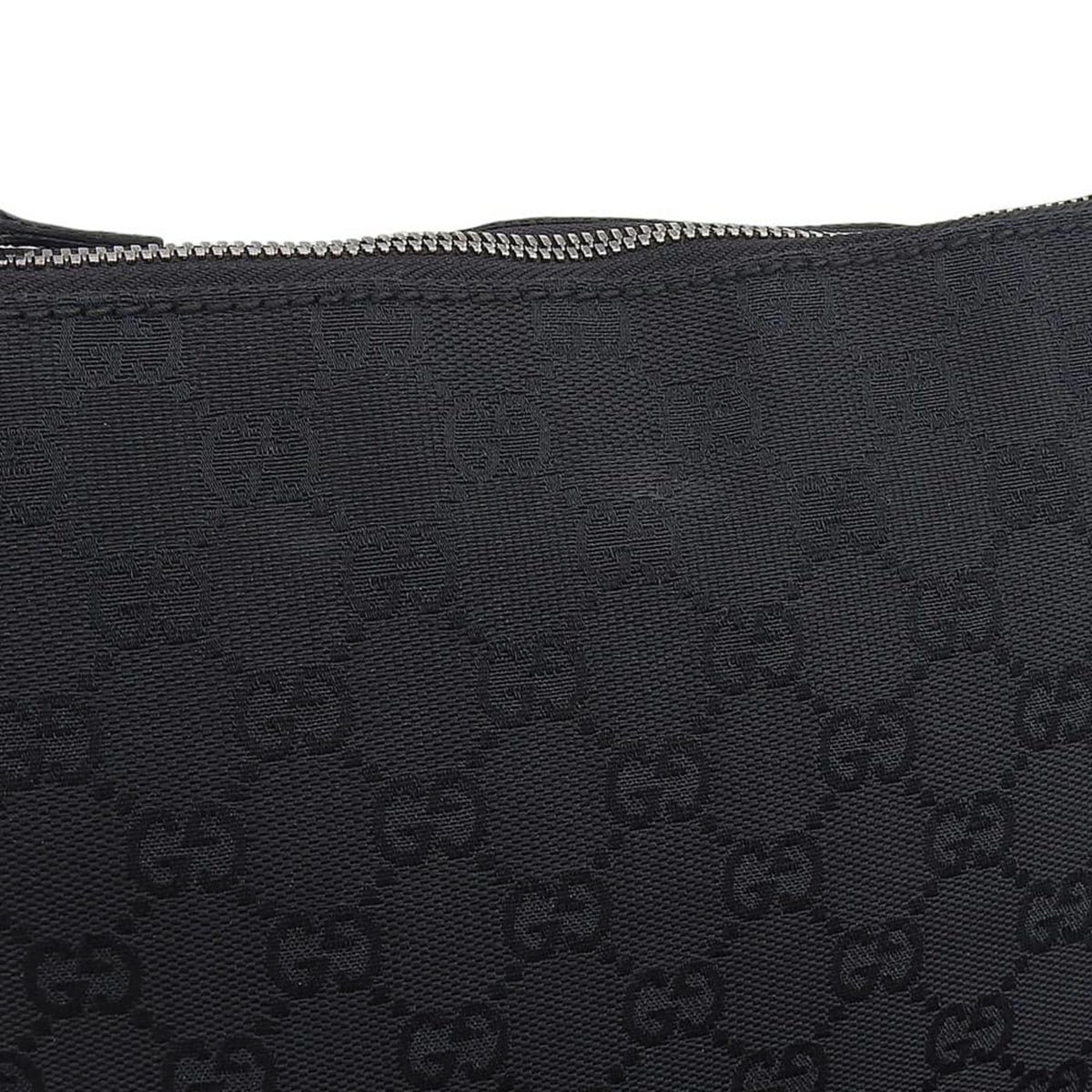 Gucci Gg Canvas Black Gg Canvas Leather Shoulder Bag (Pre-Owned)