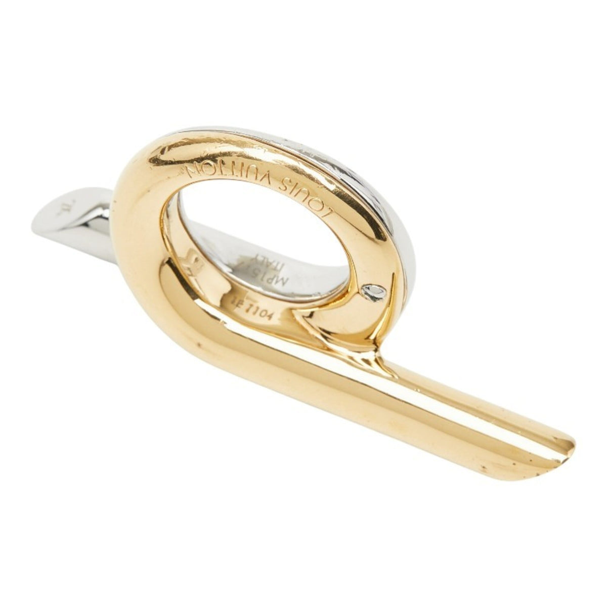Louis Vuitton Gold Silver Metal Band Ring (Pre-Owned)
