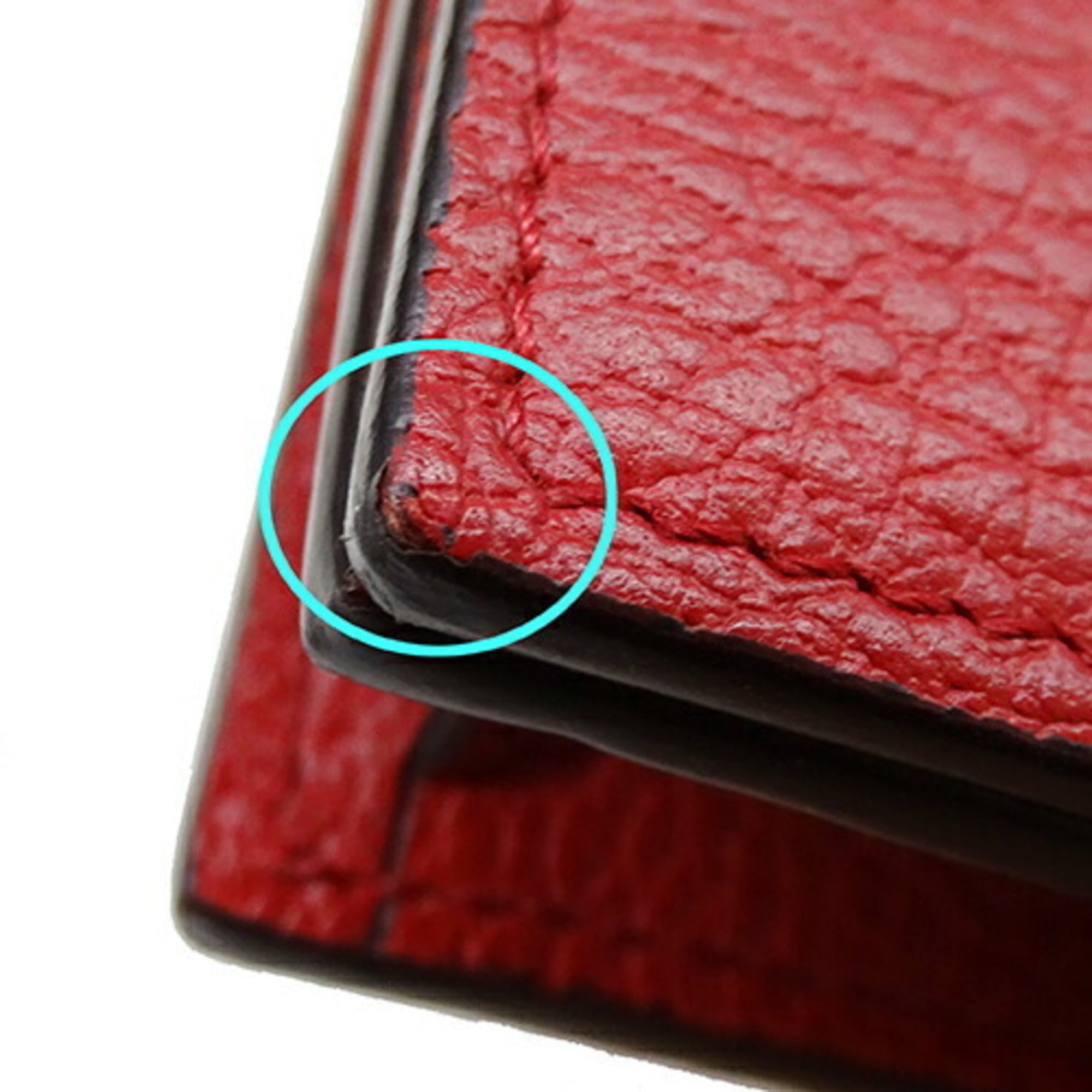 Gucci Red Color Leather Chain/Shoulder Wallet (Pre-Owned)