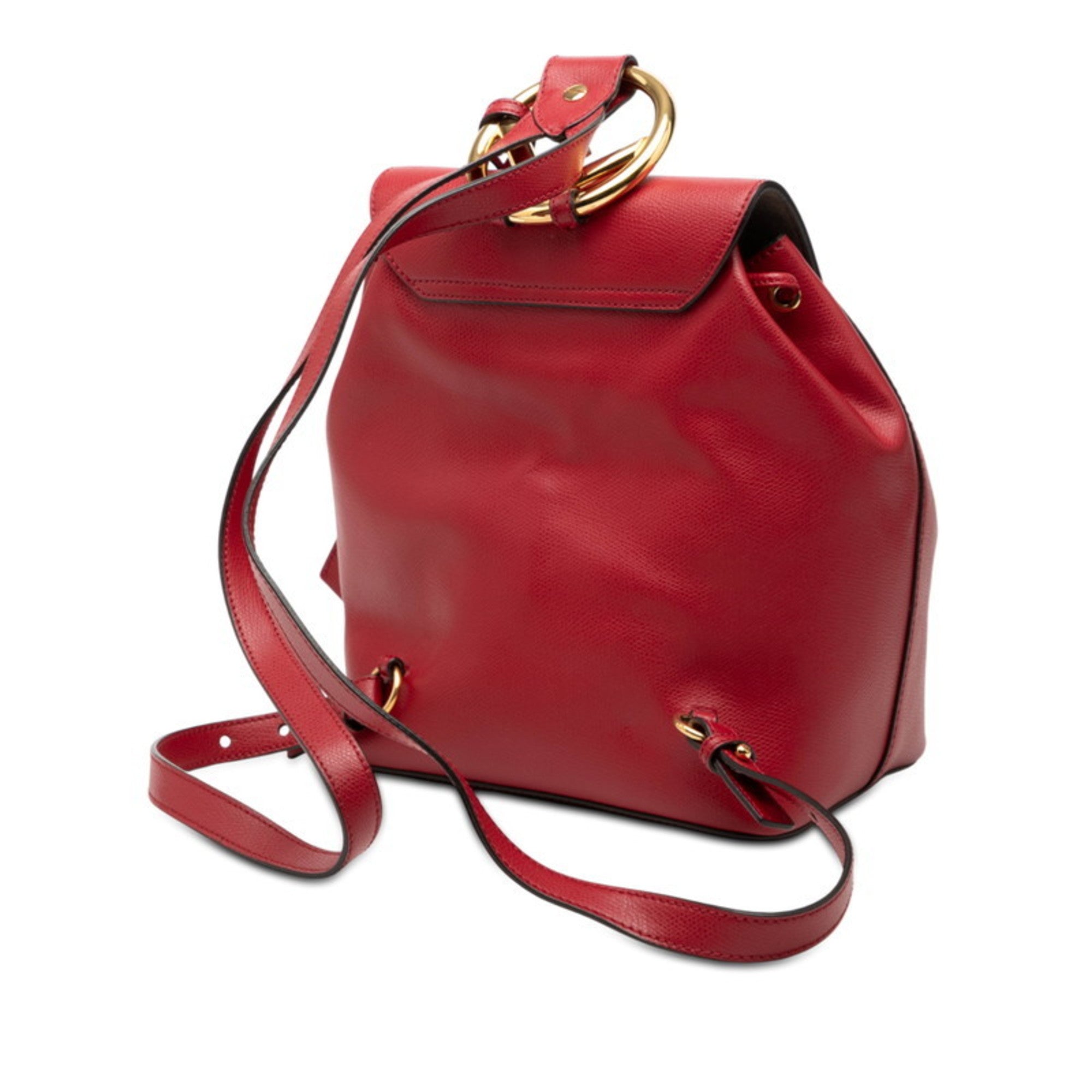 Fendi Red Color Leather Backpack (Pre-Owned)