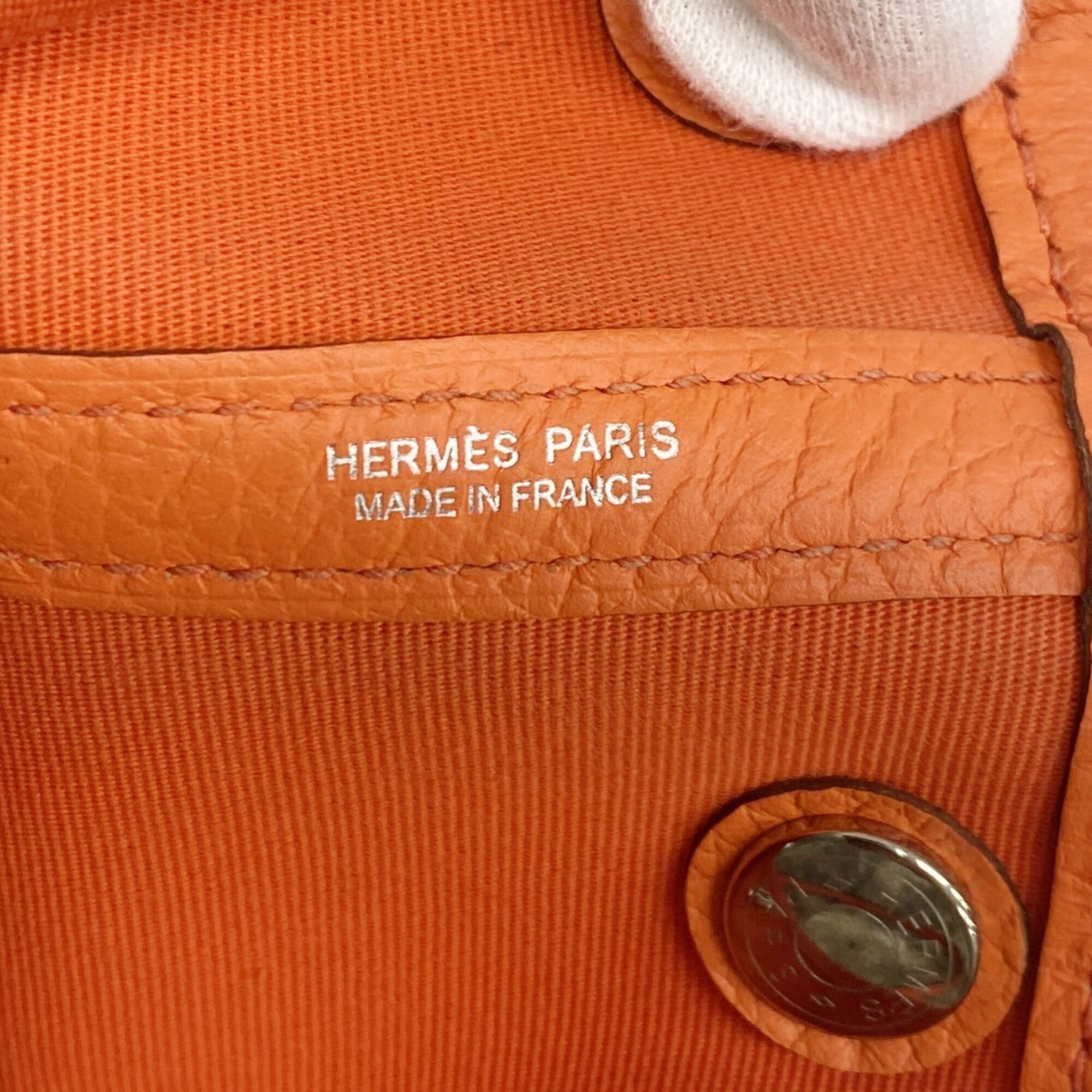 Hermes Capucine Orange Toile Officier Tote Bag (Pre-Owned)