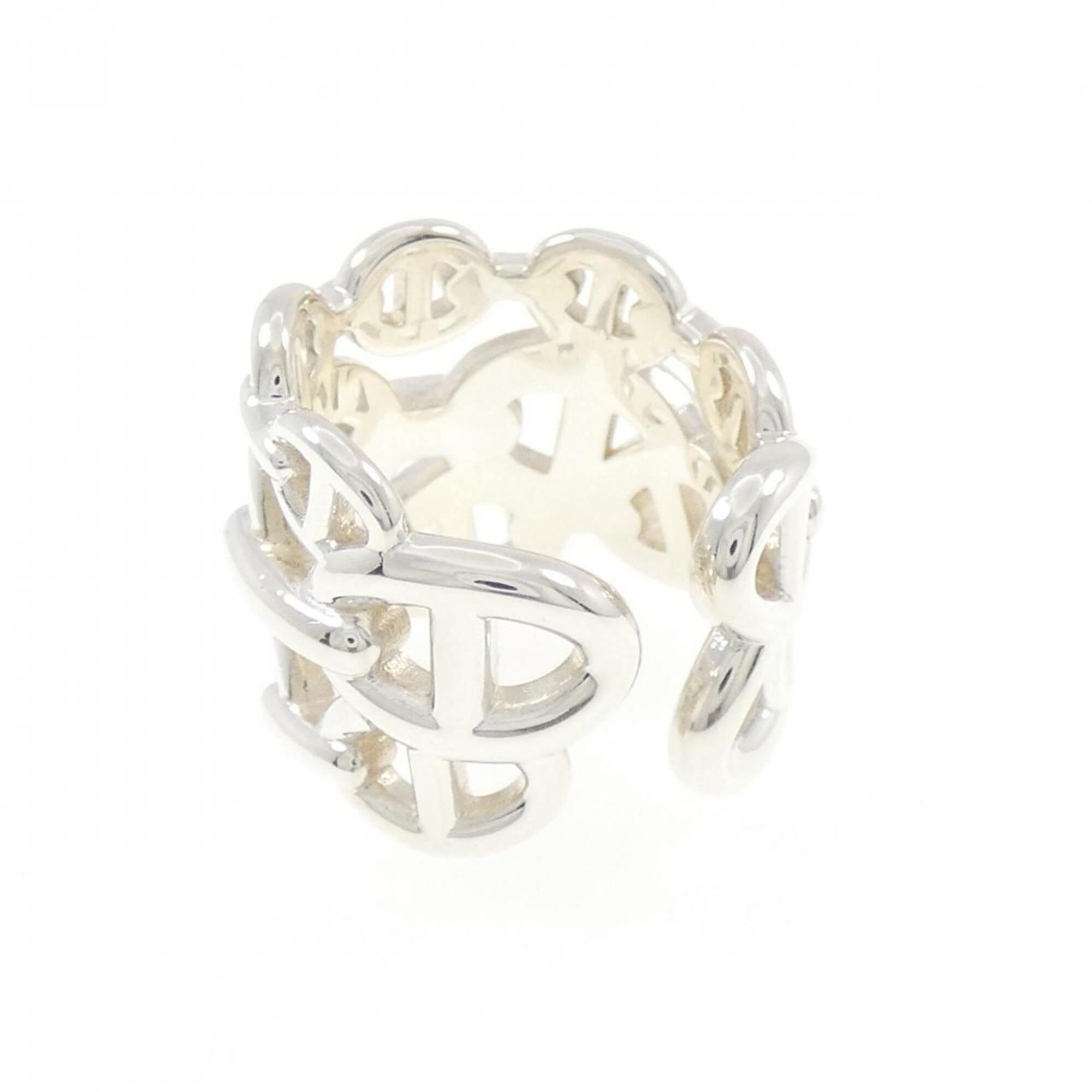 Hermes Silver 925 Band Ring (Pre-Owned)