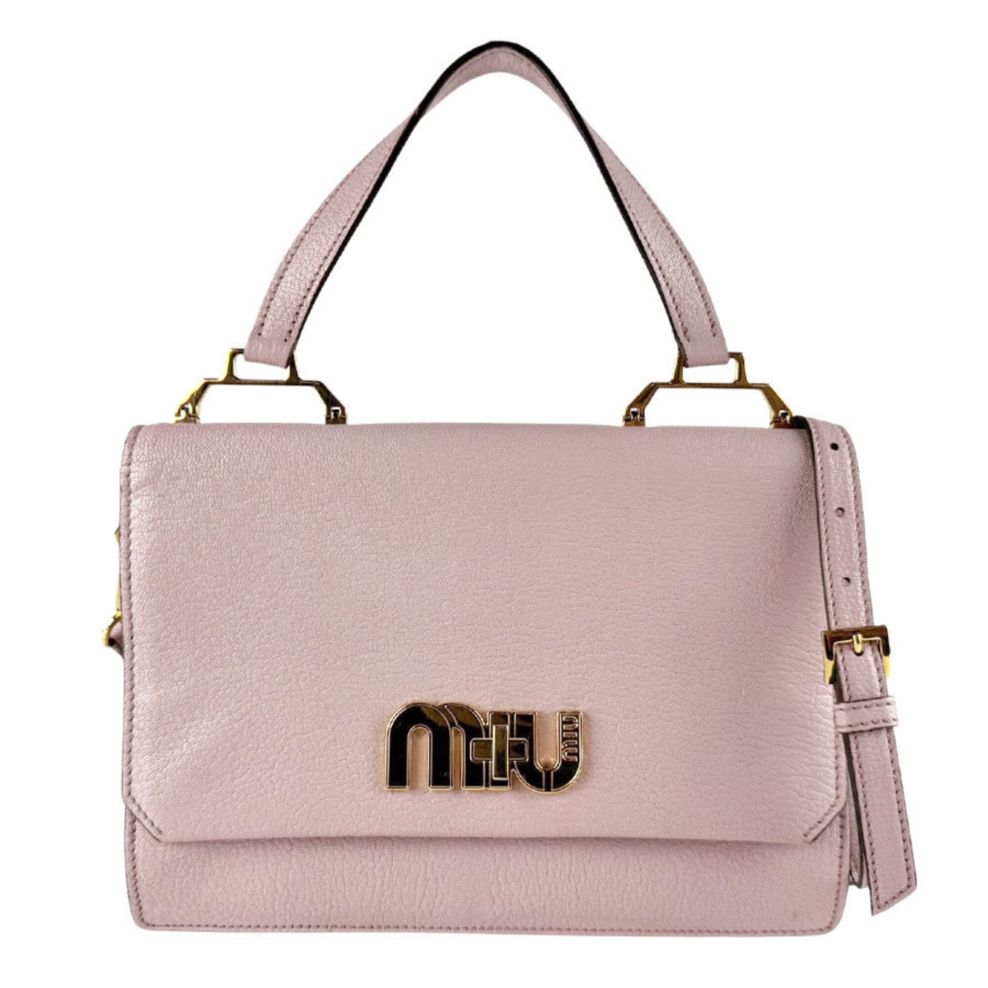 Miu Miu Light Pink Leather Handbag Shoulder Bag (Pre-Owned)