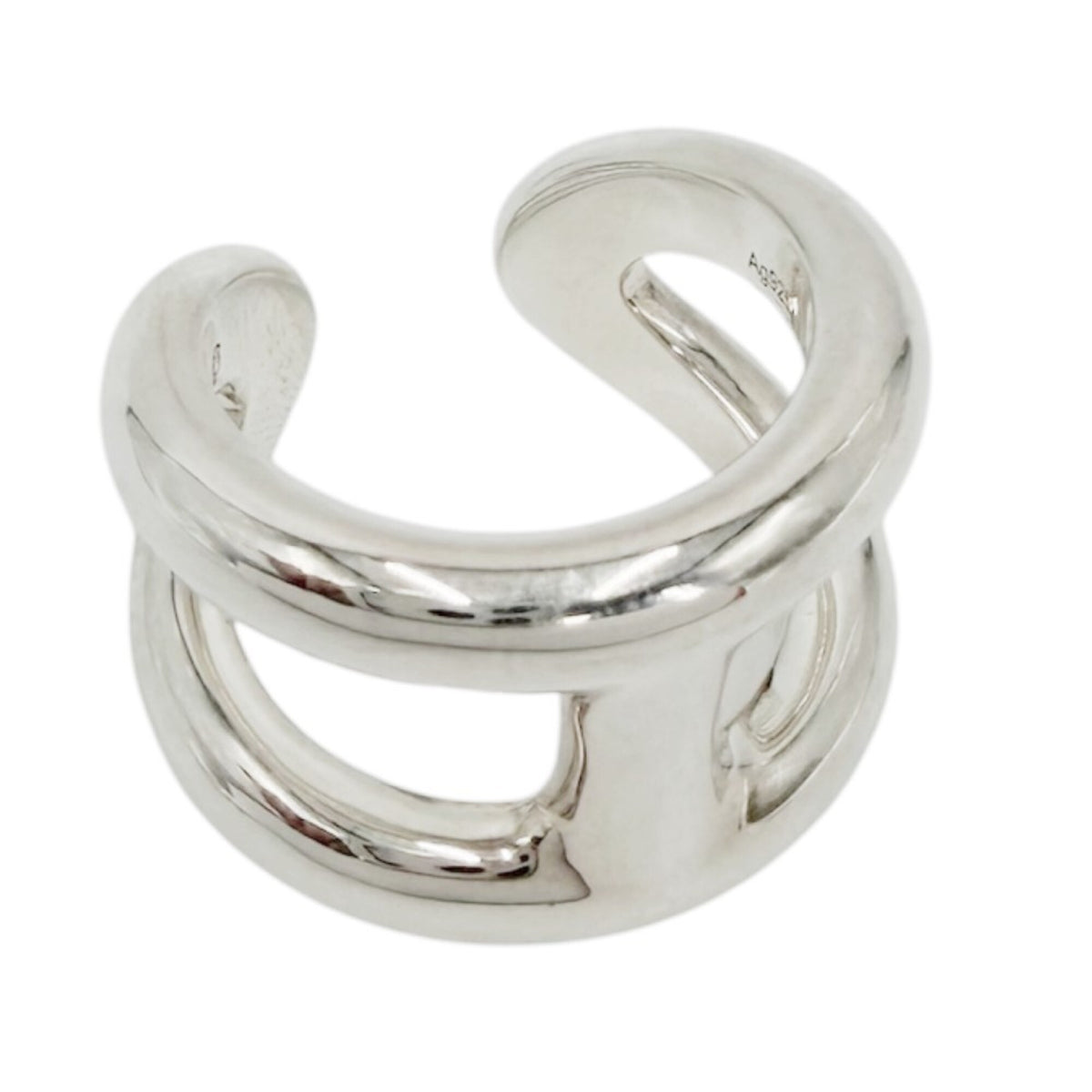 Hermes Silver 925 Band Ring (Pre-Owned)