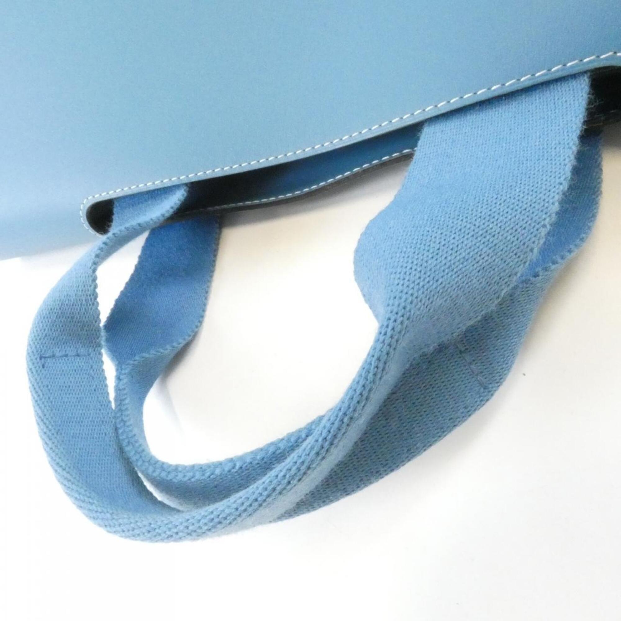 Hermes Blue Jean Toile Chevron Handbag (Pre-Owned)