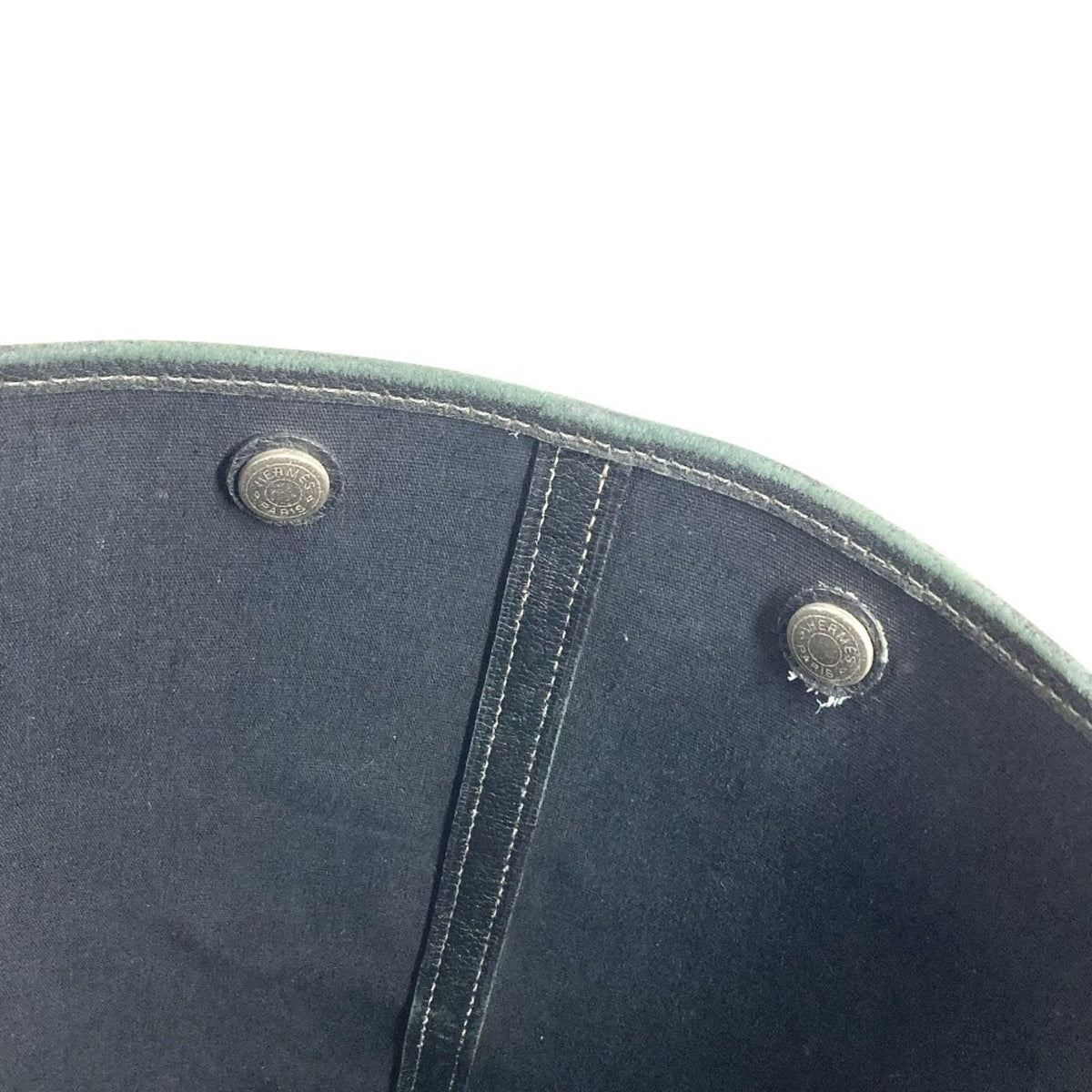Hermes Black Canvas Leather Shoulder Bag Tote Bag (Pre-Owned)