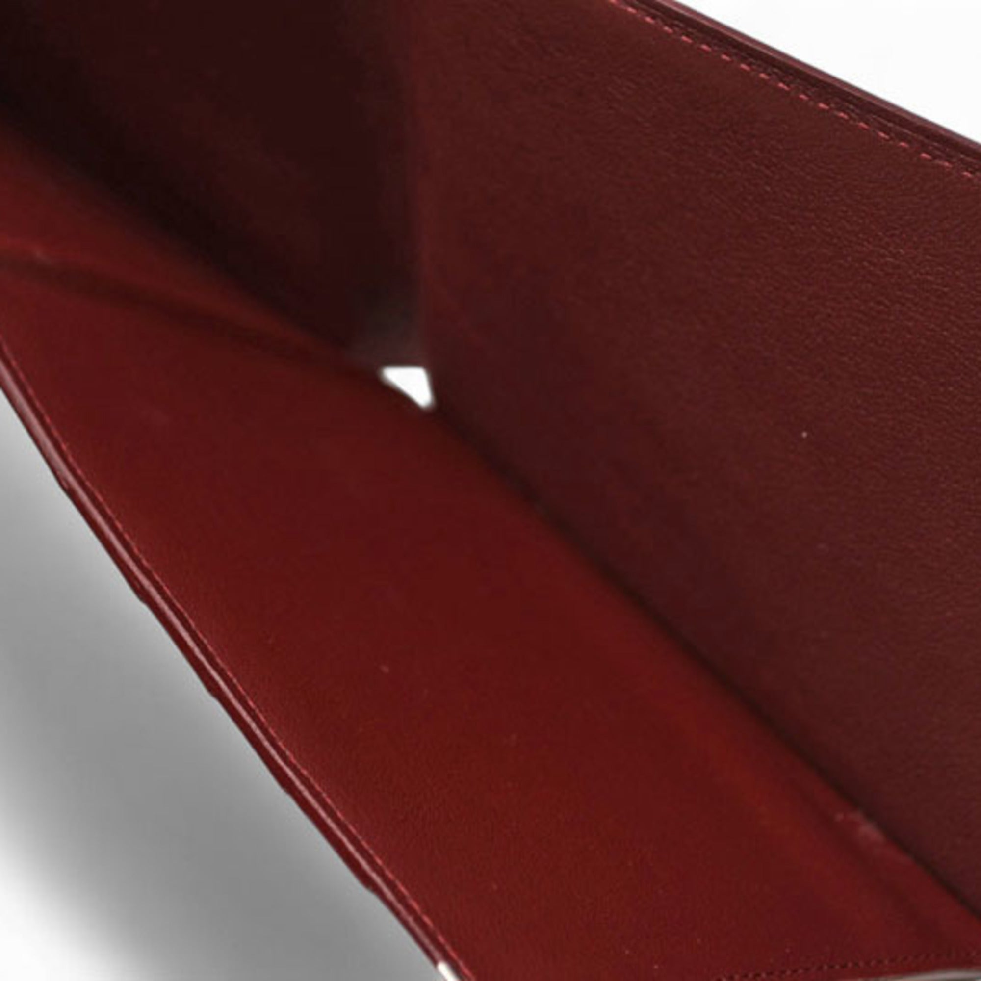 Cartier Bordeaux Leather Wallet (Tri-Fold) (Pre-Owned)