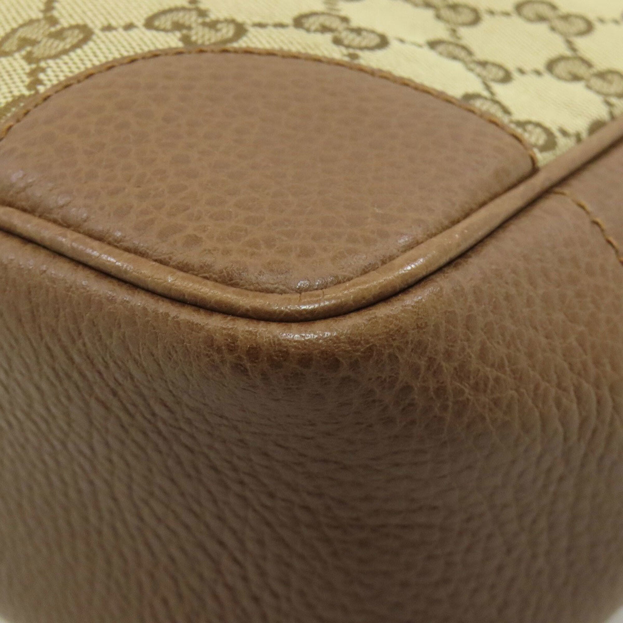 Gucci Brown Canvas Leather Handbag (Pre-Owned)