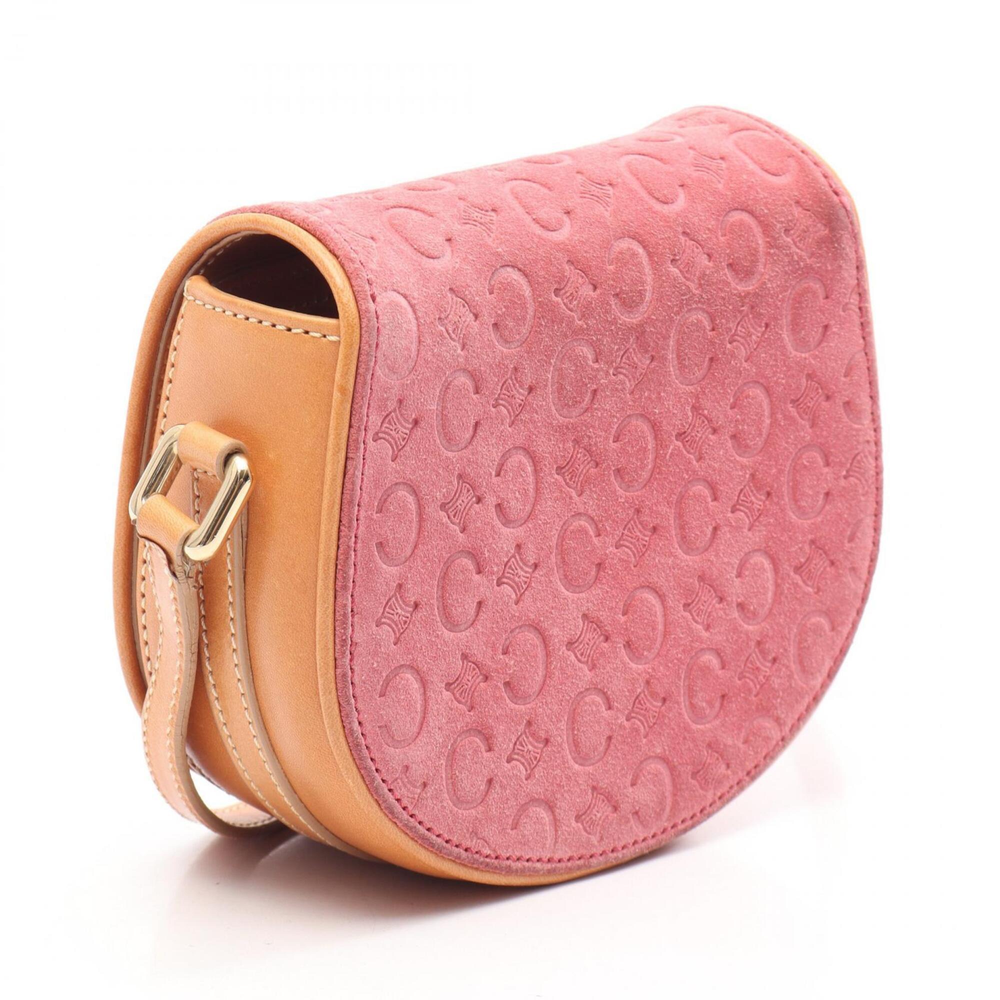 Celine Beige Pink Suede Leather Handbag Shoulder Bag (Pre-Owned)