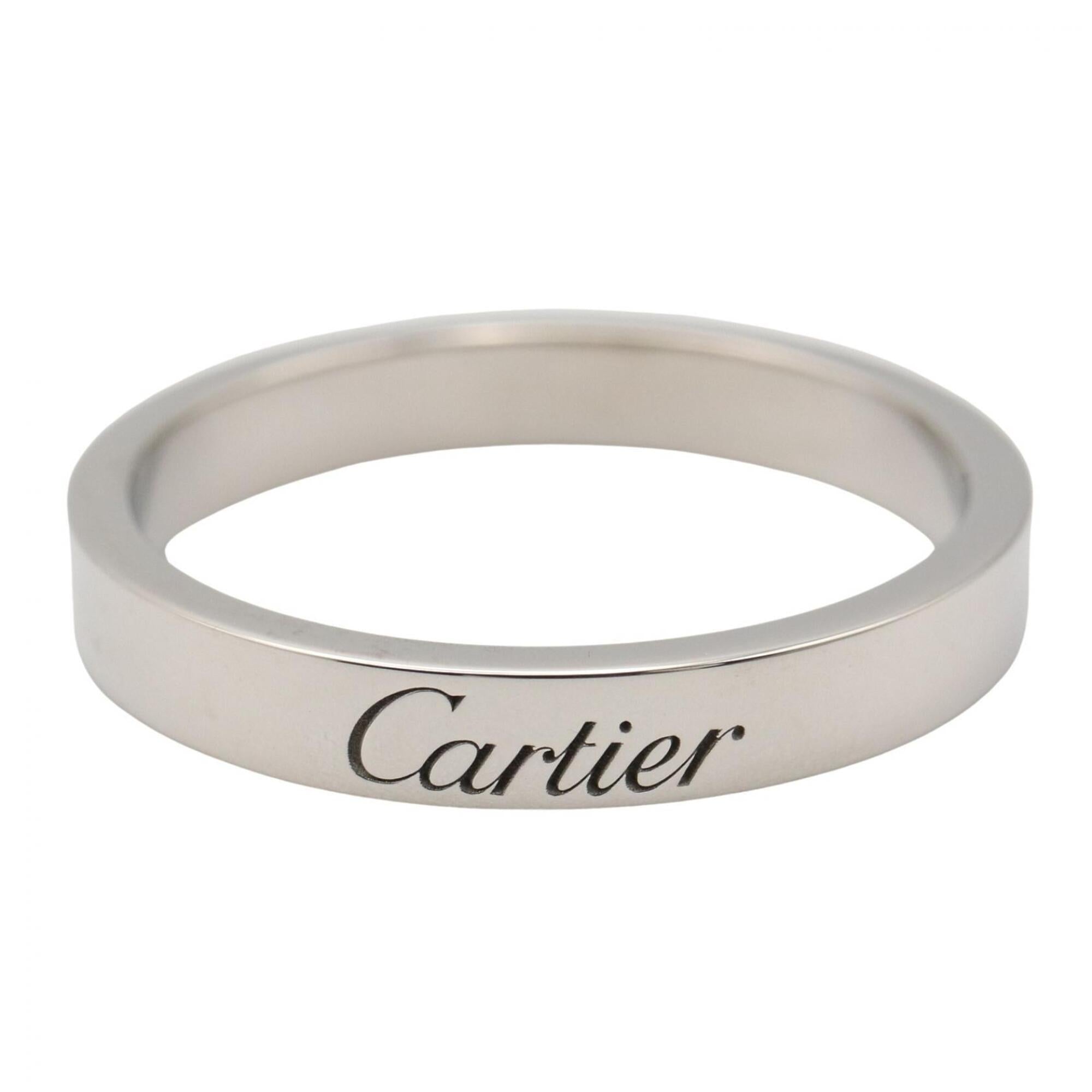Cartier Silver Platinum 950 Band Ring (Pre-Owned)