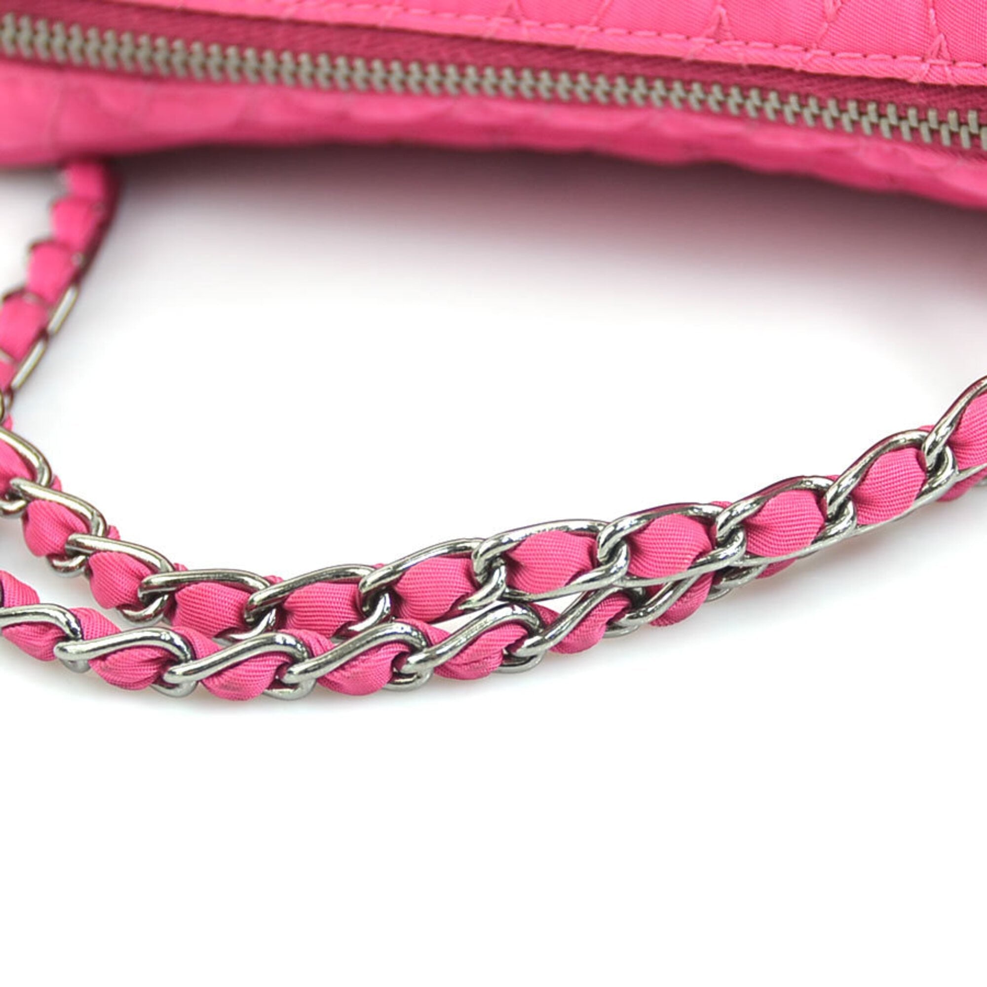 Prada Pink Nylon Handbag Shoulder Bag (Pre-Owned)