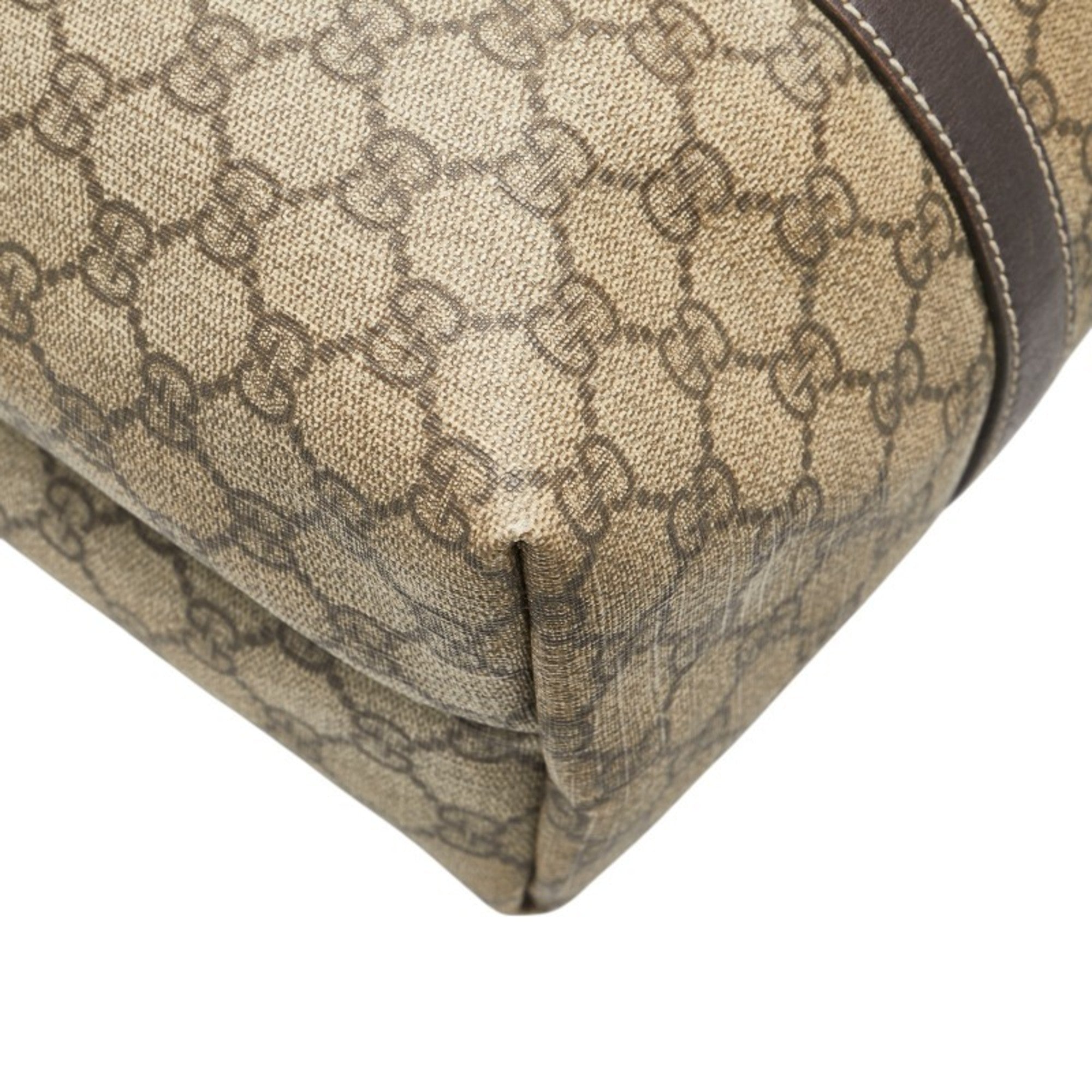 Gucci Beige Brown Pvc Leather Shoulder Bag Tote Bag (Pre-Owned)