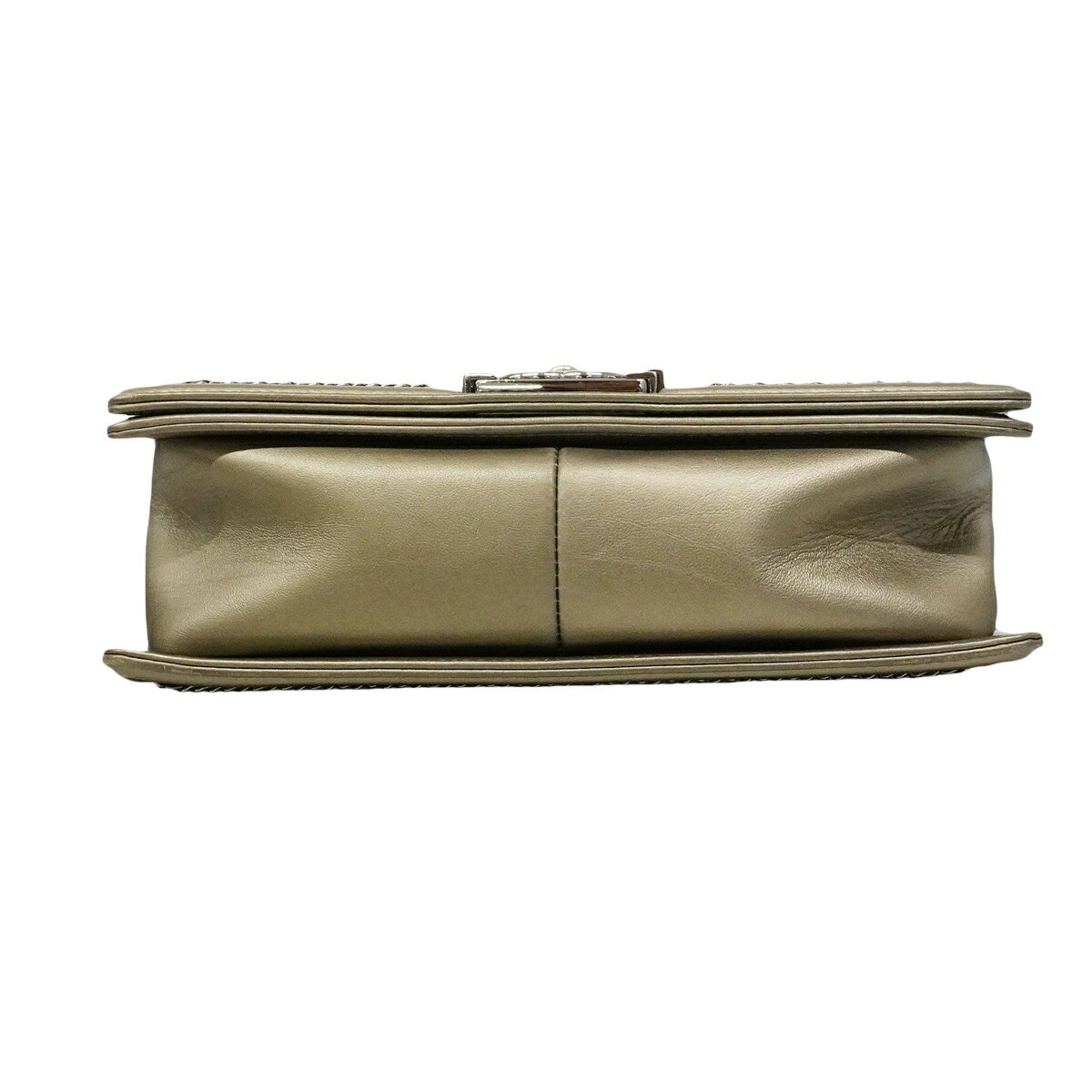 Chanel Gray Leather Shoulder Bag (Pre-Owned)